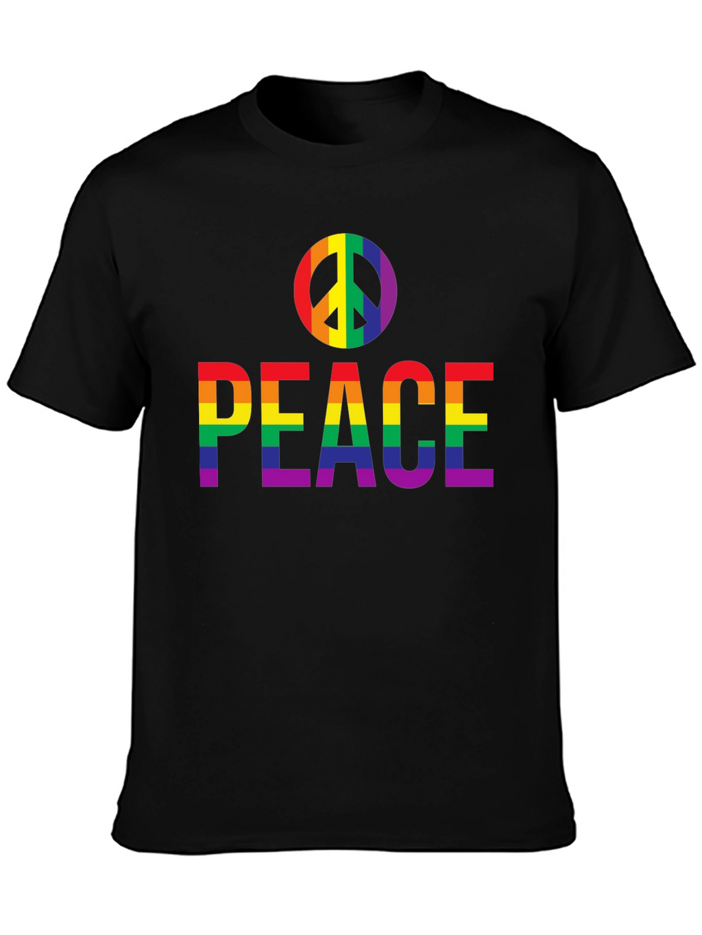 Peace Rainbow Pride T-Shirt - Black