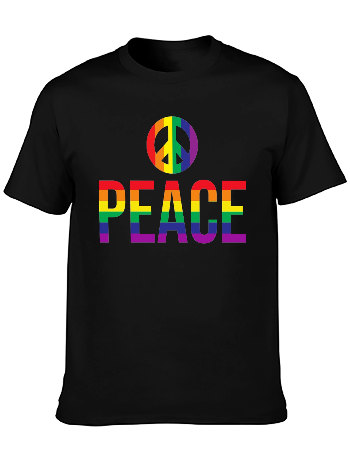Peace Rainbow Pride T-Shirt - Black