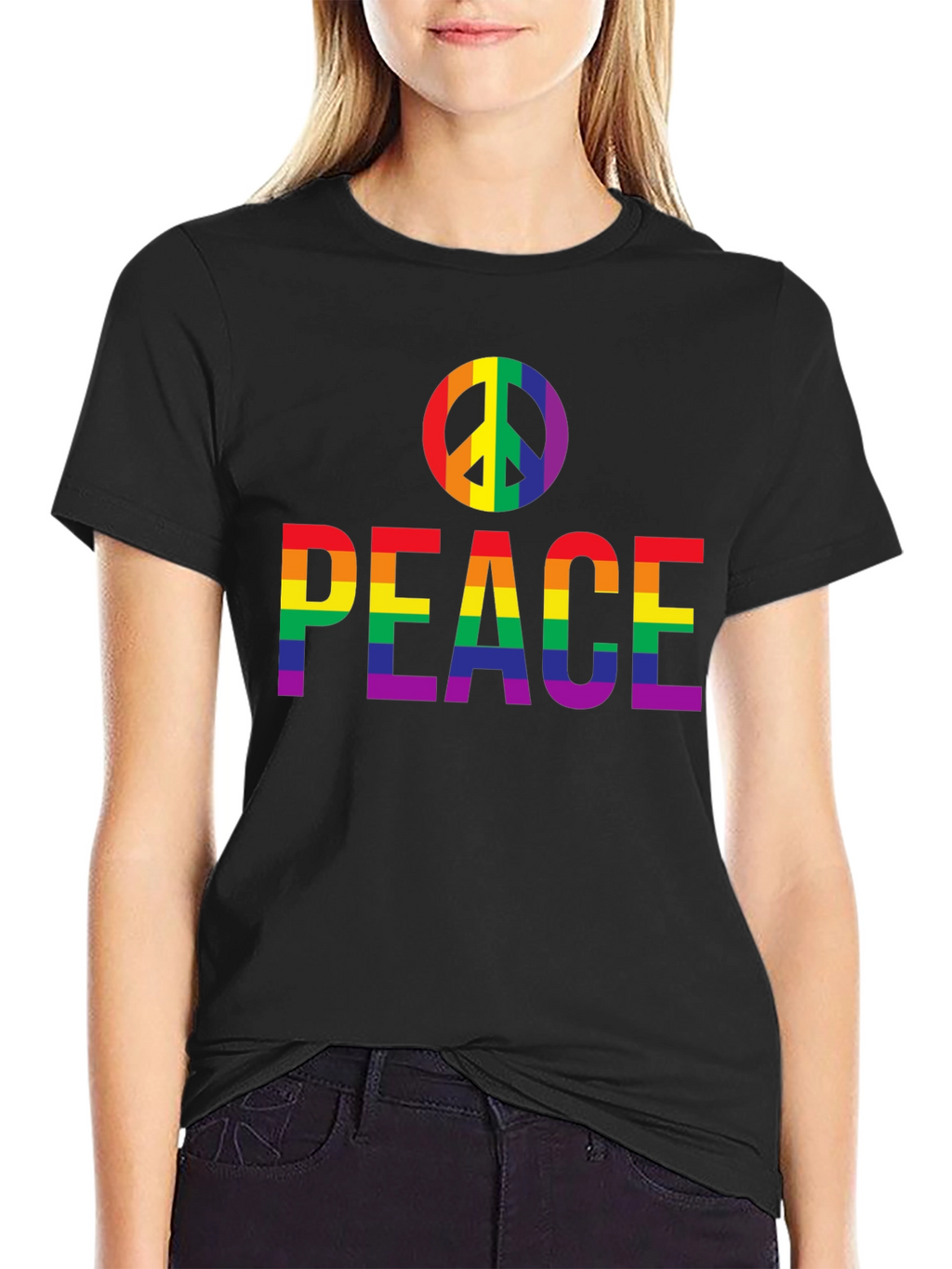 Peace Rainbow Pride T-Shirt - Black