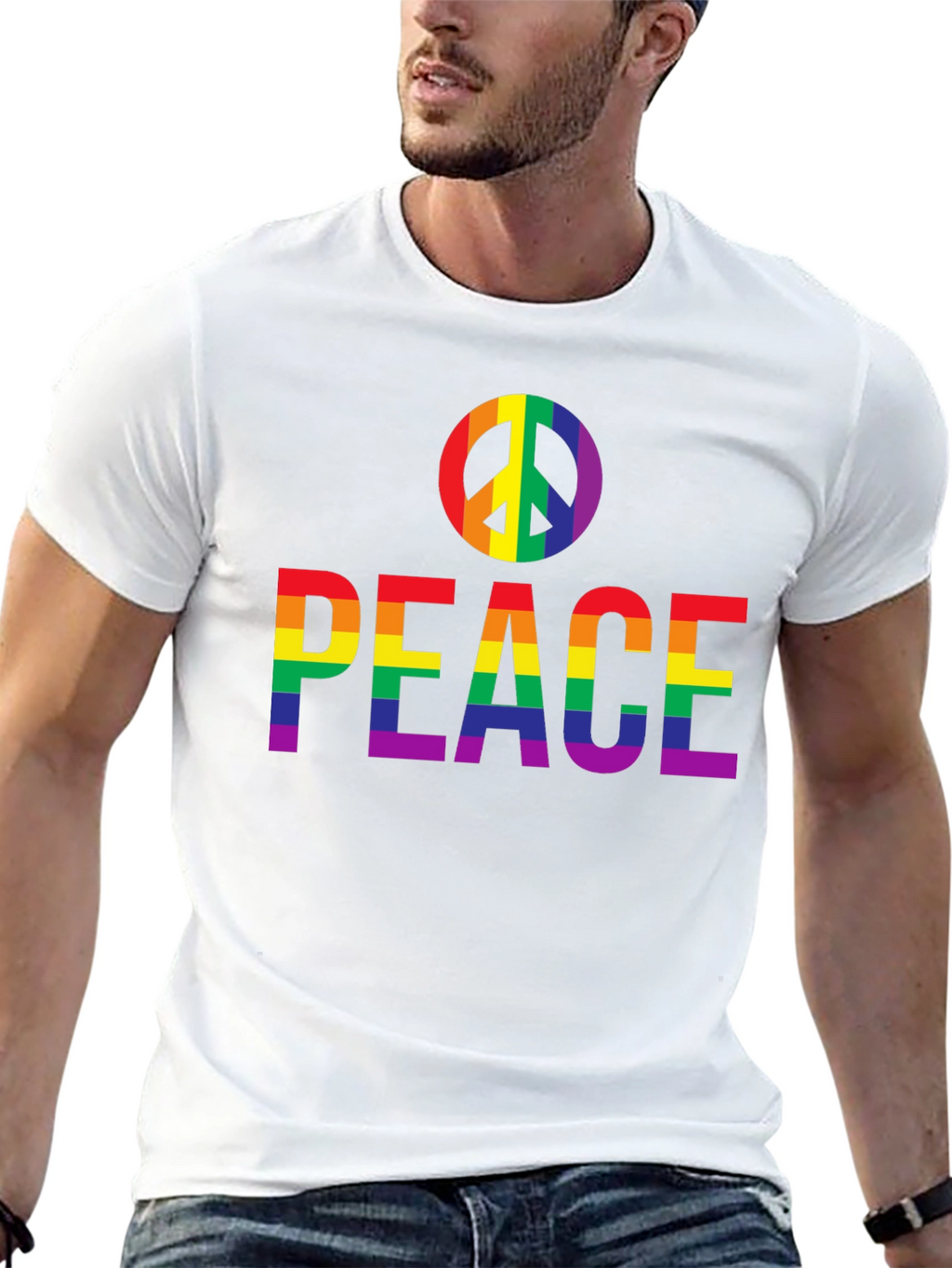 Peace Rainbow Pride T-Shirt - Black