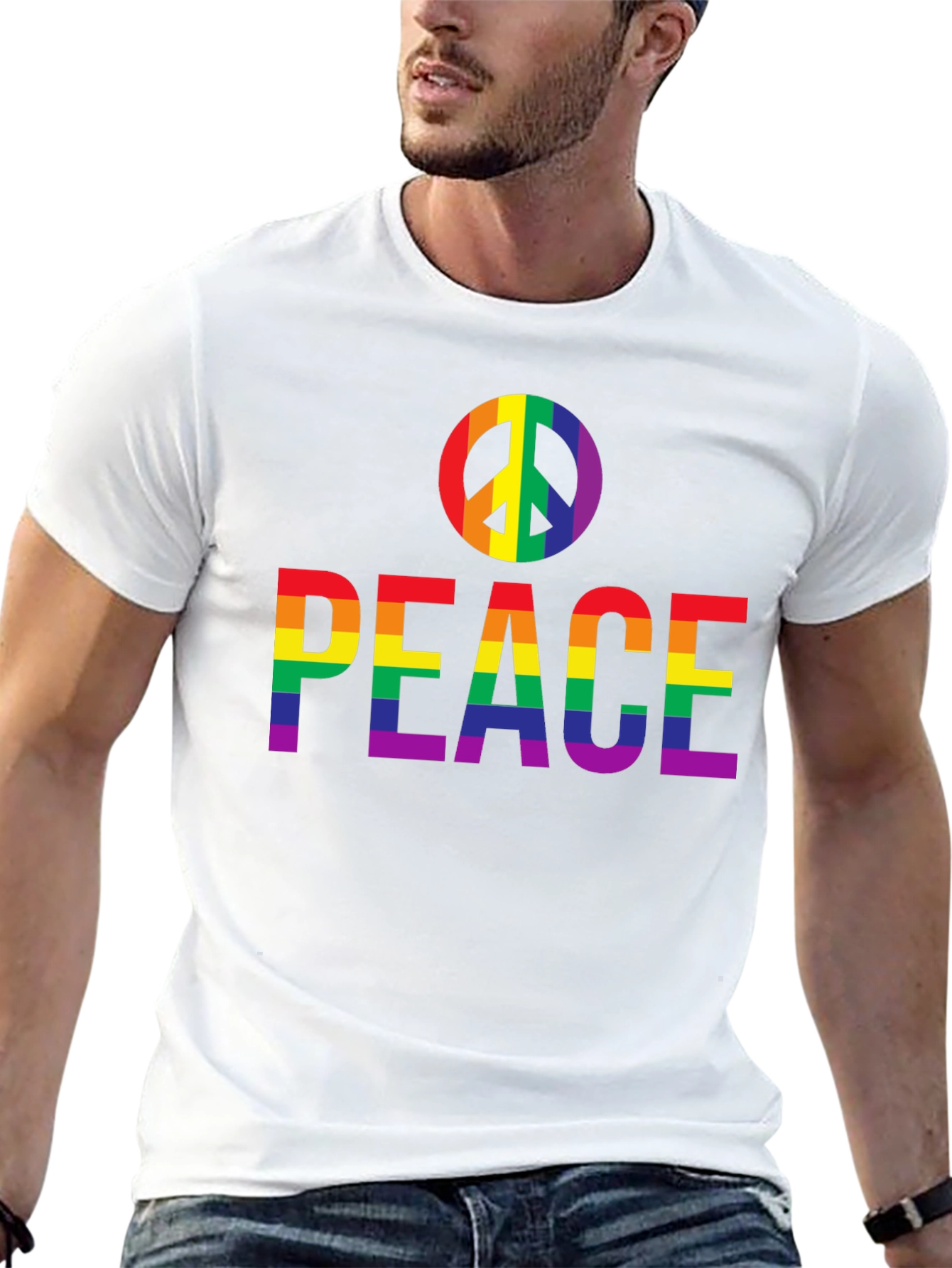 Peace Rainbow Pride T-Shirt - Black
