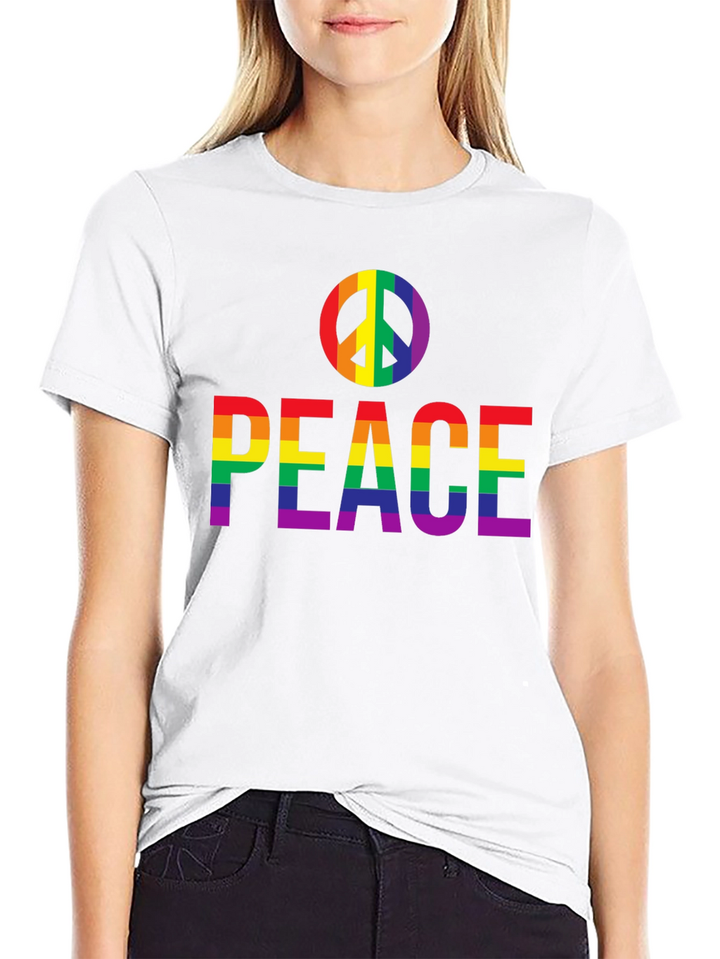 Peace Rainbow Pride T-Shirt - Black