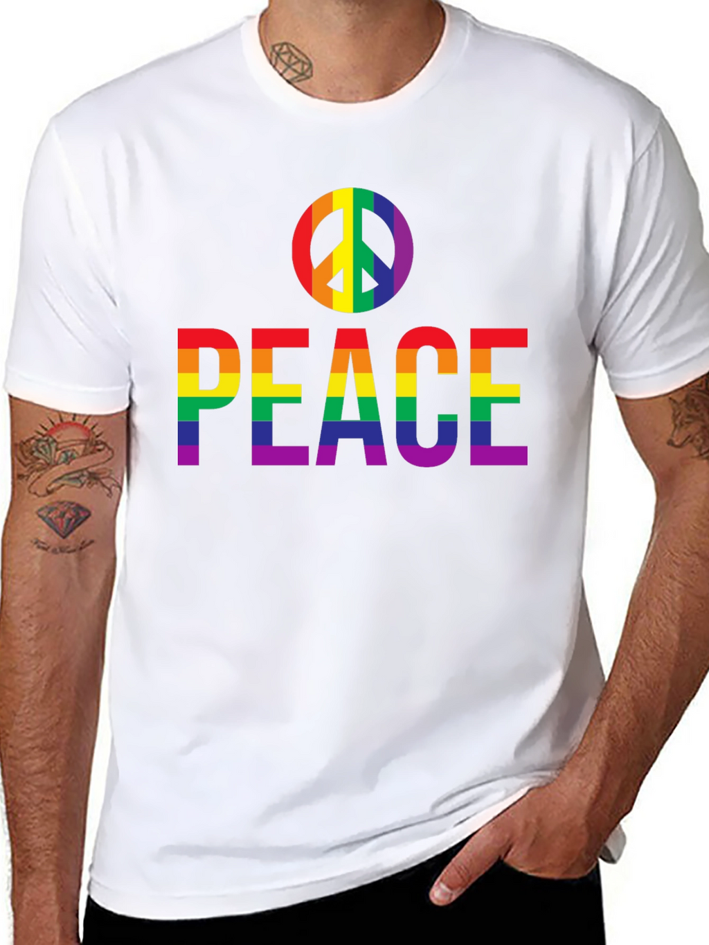 Peace Rainbow Pride T-Shirt - Black