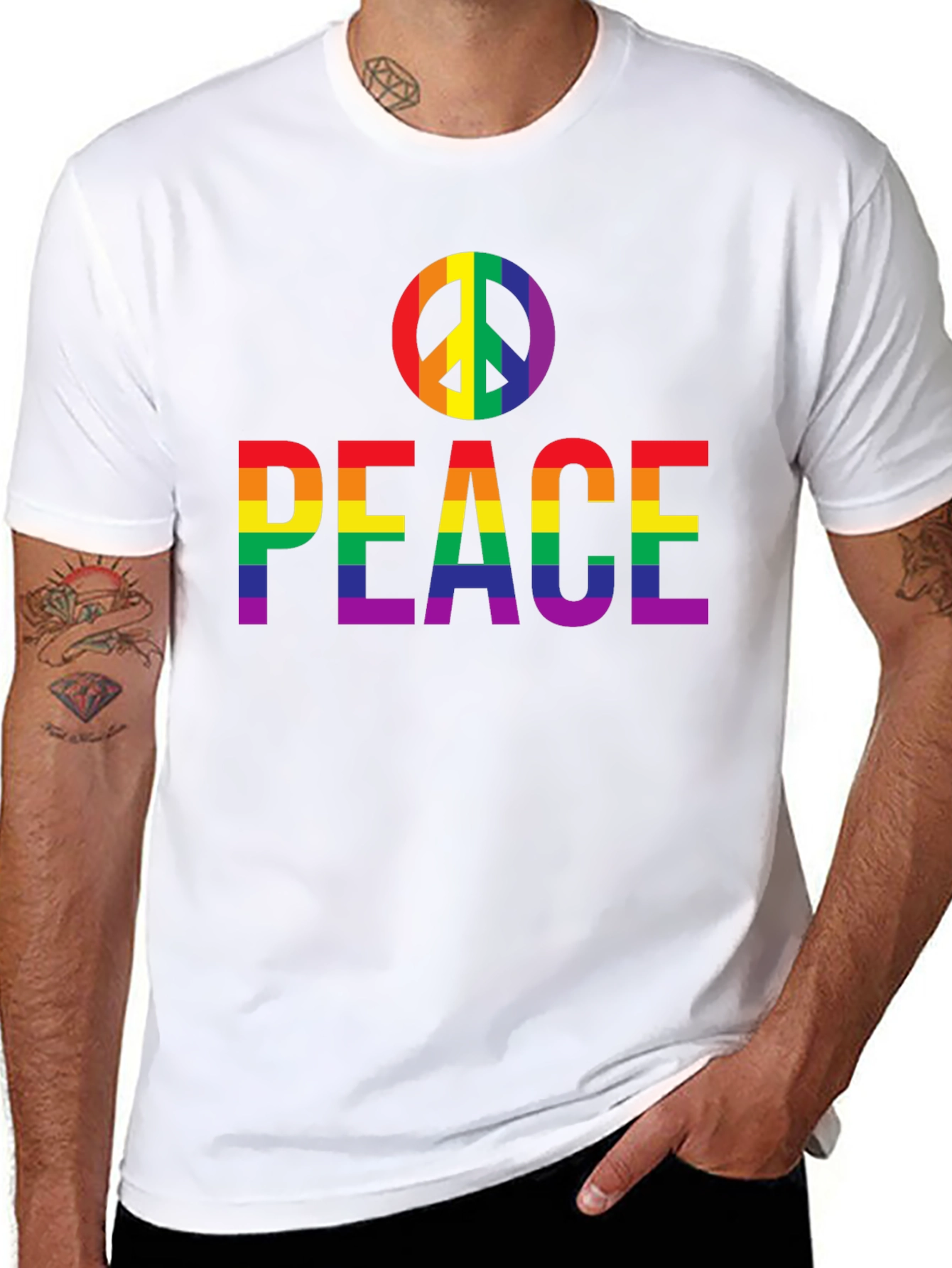Peace Rainbow Pride T-Shirt - Black