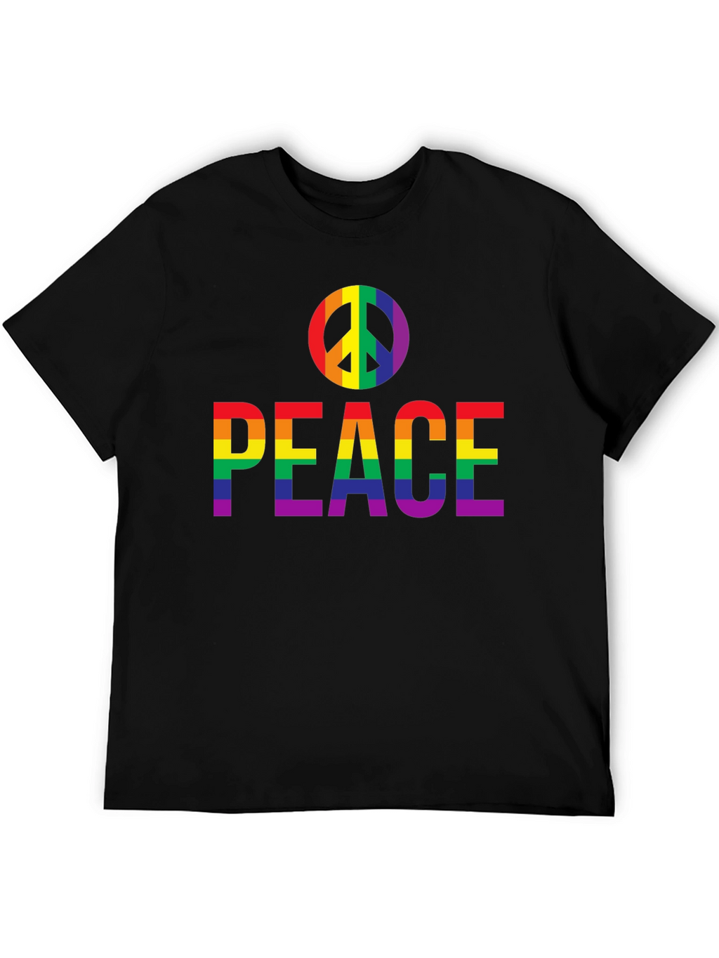 Peace Rainbow Pride T-Shirt - Black
