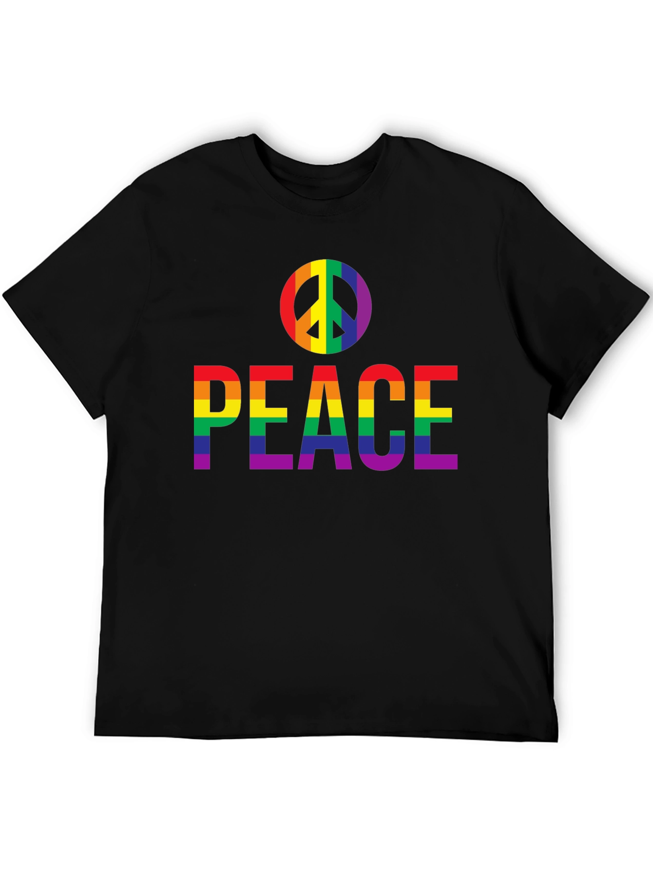 Peace Rainbow Pride T-Shirt - Black