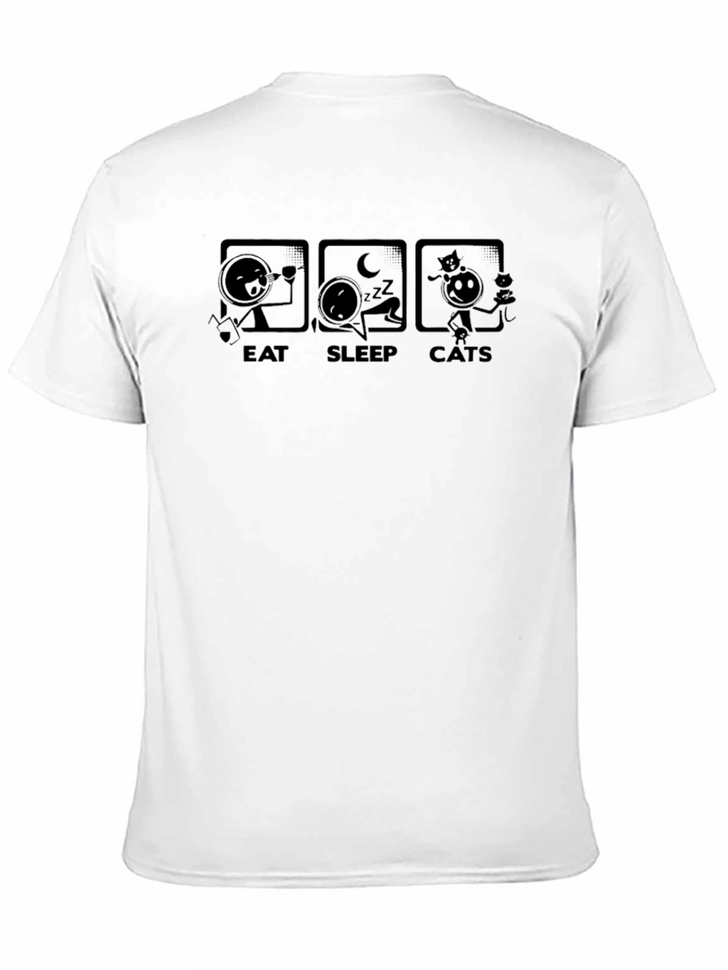 Eat Sleep Cats Black T-Shirt