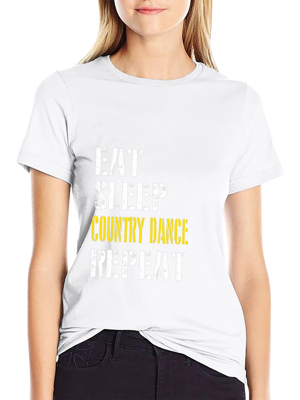 Eat Sleep Country Dance Repeat Black T-Shirt