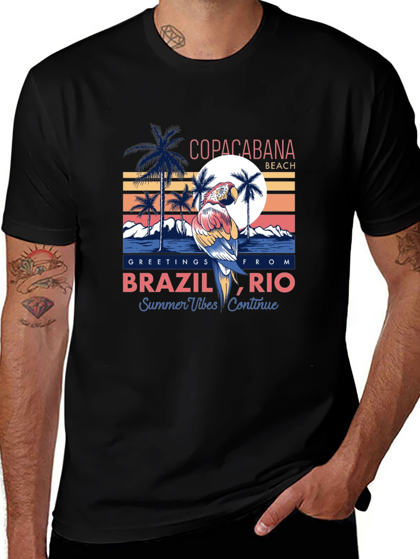 Brazil Rio Copacabana Beach T-Shirt - Summer Vibes