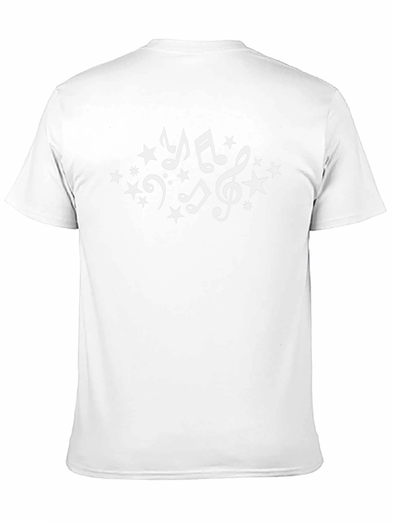 Musical Notes Starry Tee - Stylish Black T-Shirt