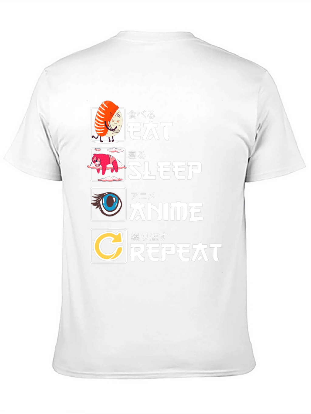 Eat Sleep Anime Repeat Graphic Tee