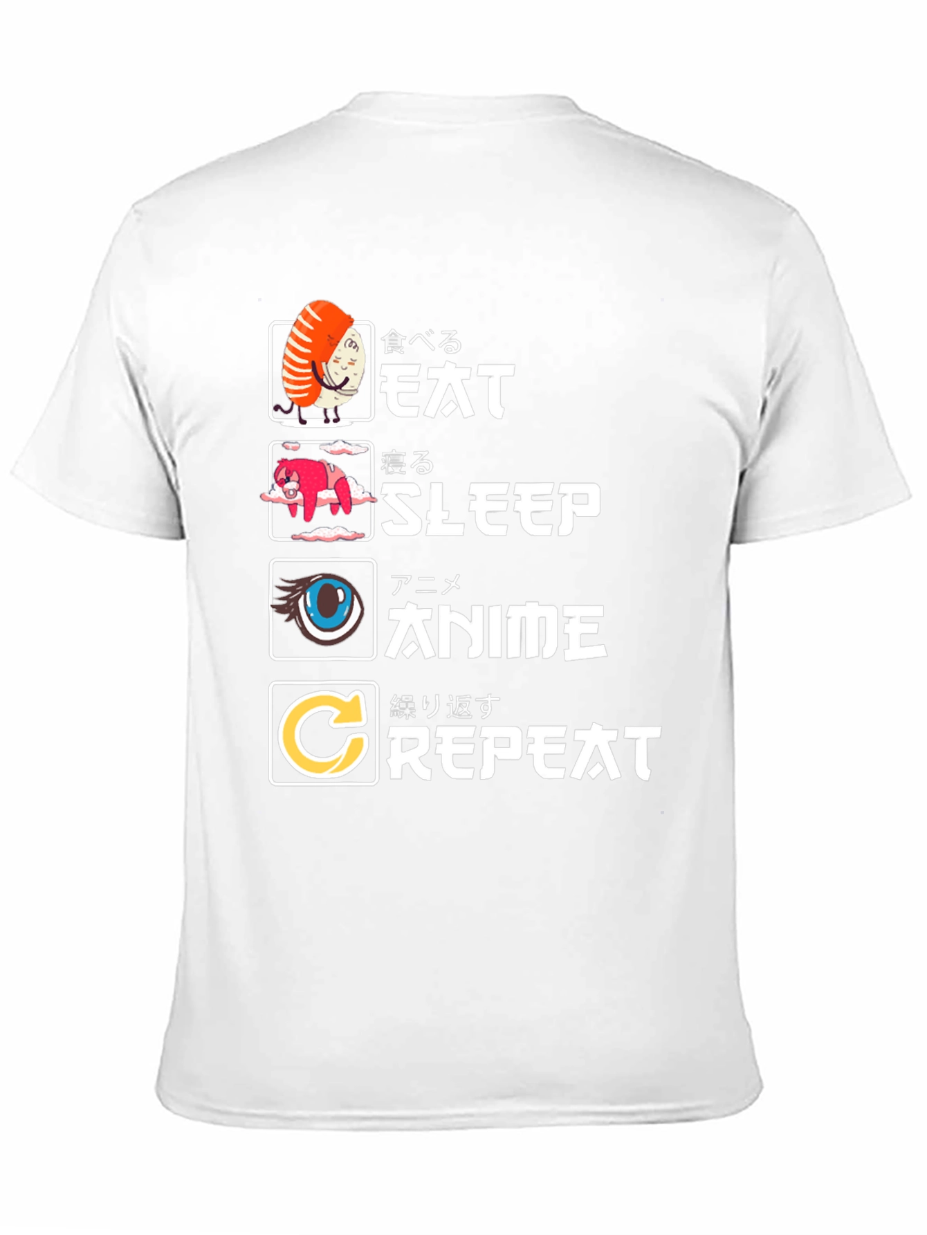 Eat Sleep Anime Repeat Graphic Tee