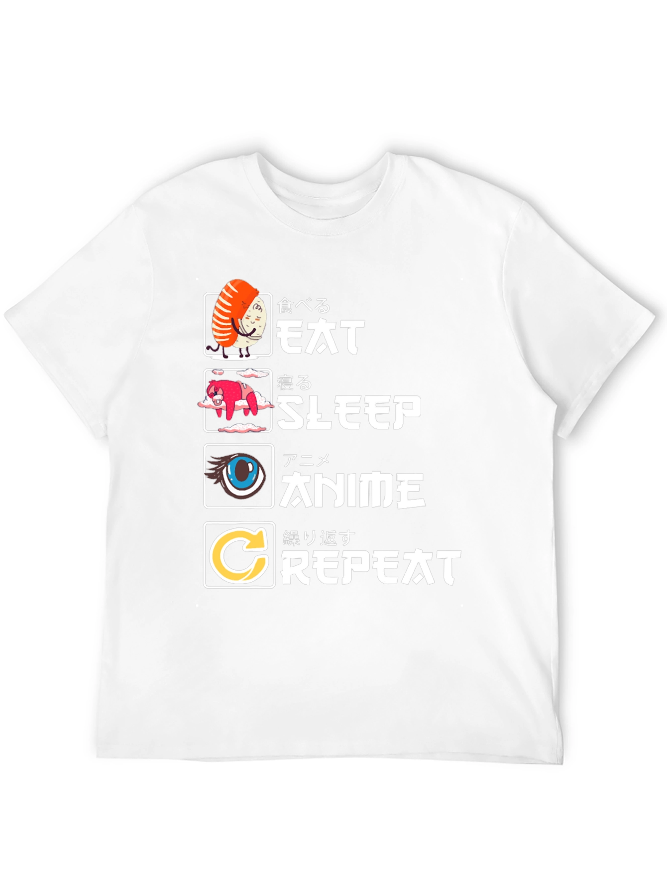 Eat Sleep Anime Repeat Graphic Tee
