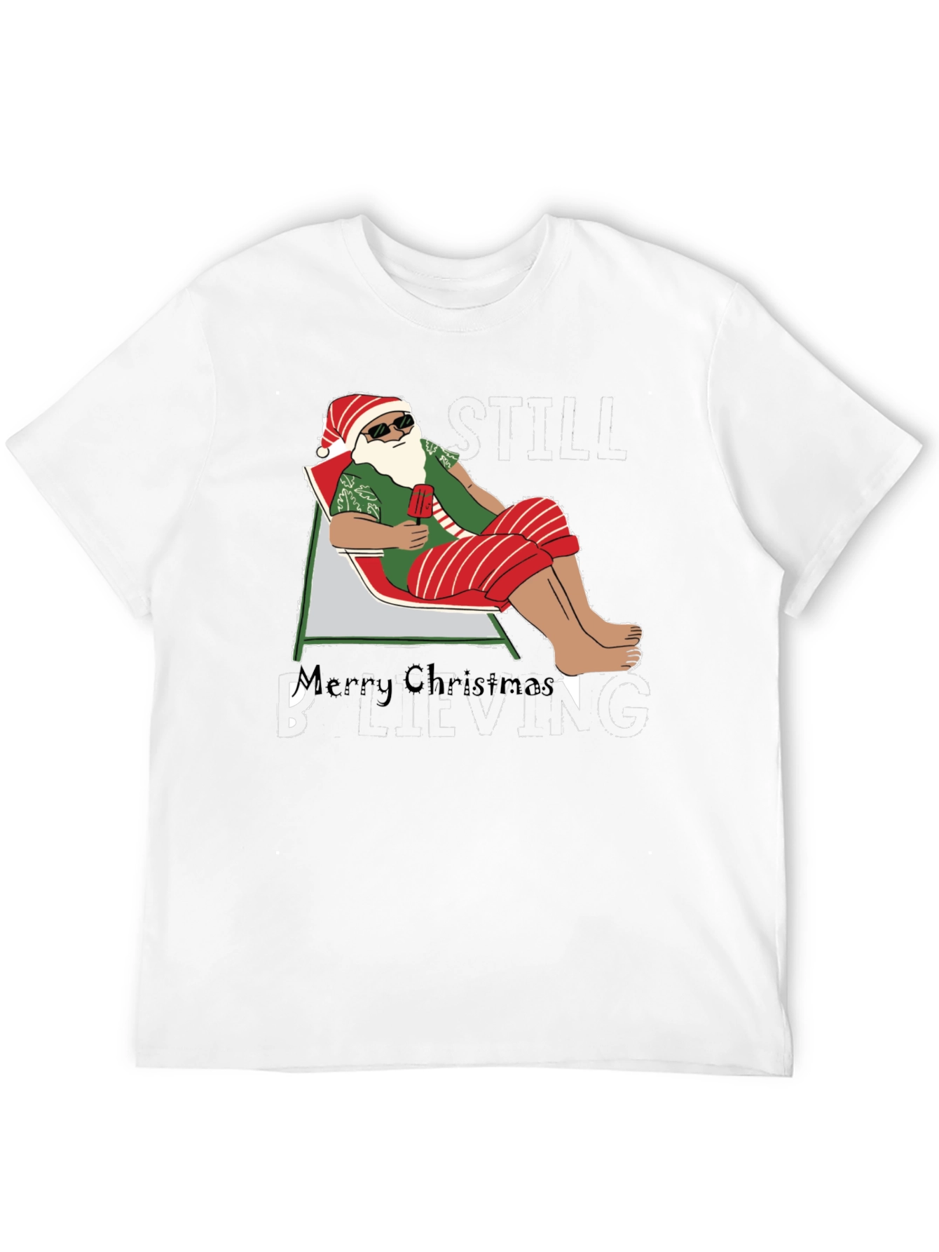 Santa Beach T-Shirt - Merry Christmas Believing Still