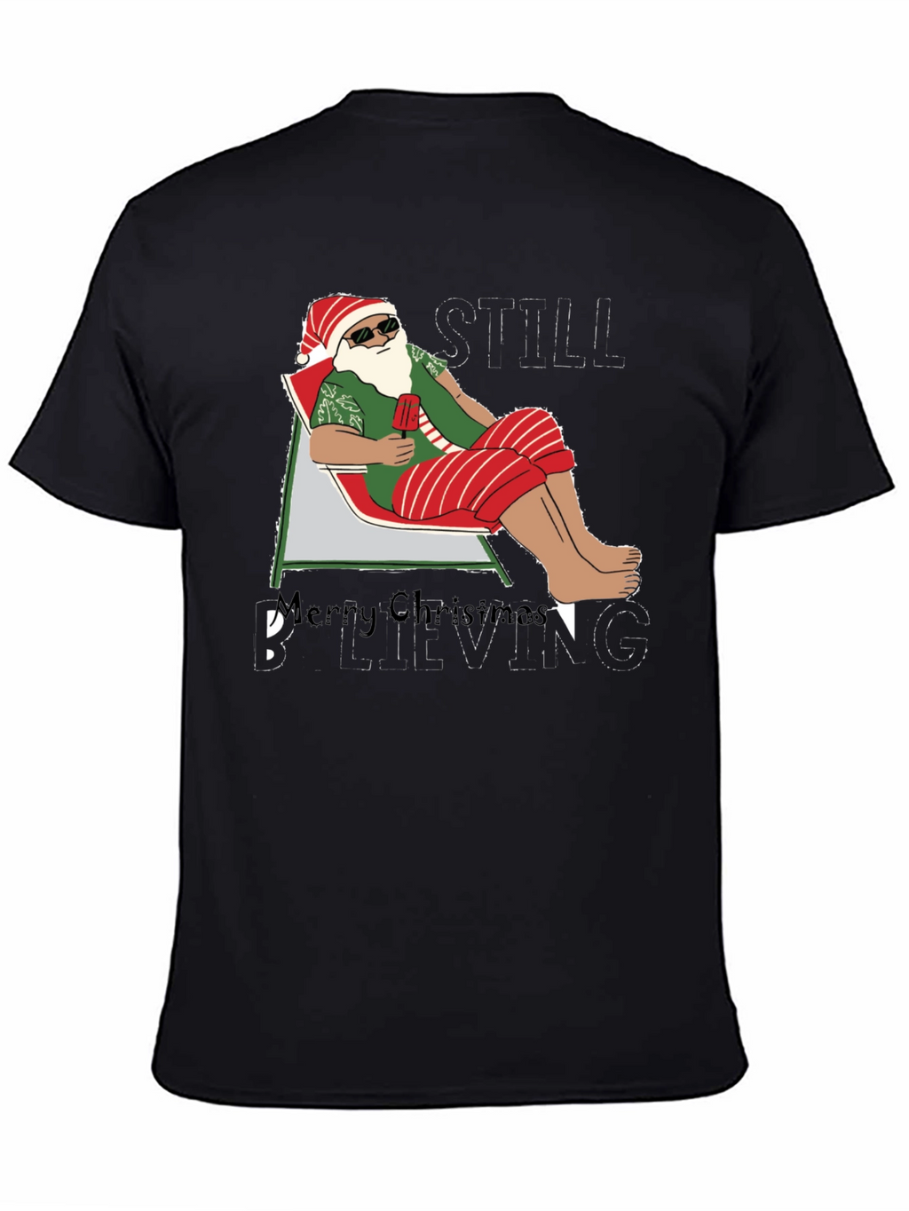 Santa Beach T-Shirt - Merry Christmas Believing Still