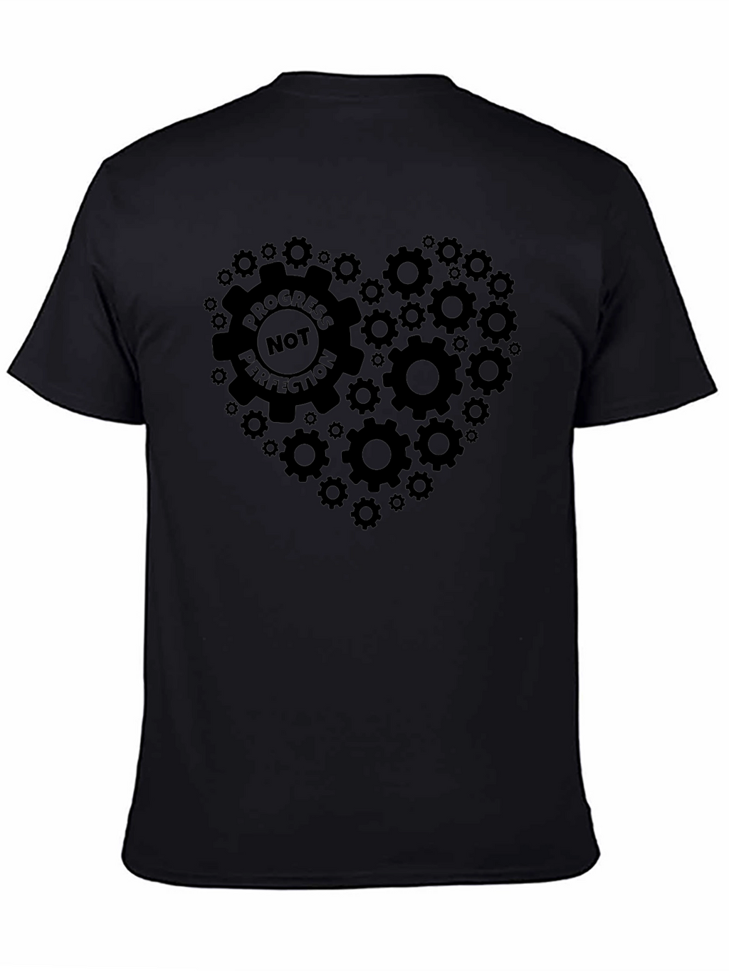 Progress Not Perfection Gear Heart Graphic T-Shirt