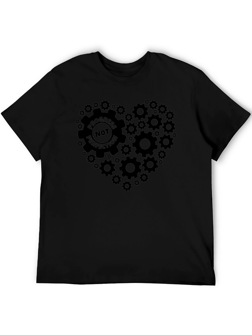 Progress Not Perfection Gear Heart Graphic T-Shirt