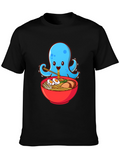 Octopus Ramen Graphic T-Shirt - Cute Anime Foodie Tee