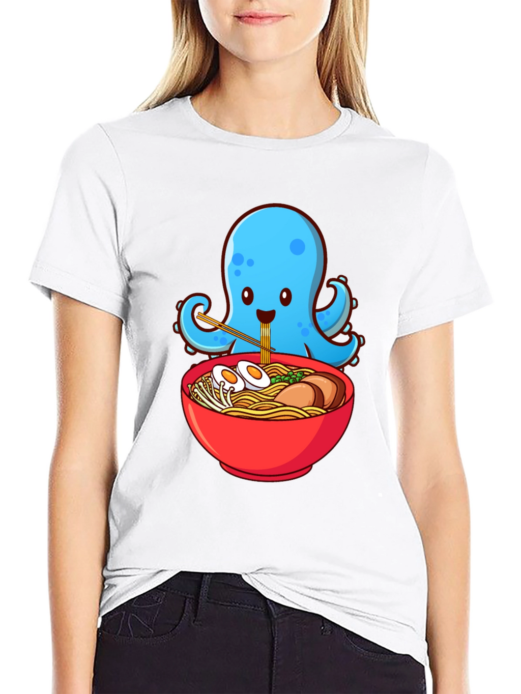 Octopus Ramen Graphic T-Shirt - Cute Anime Foodie Tee