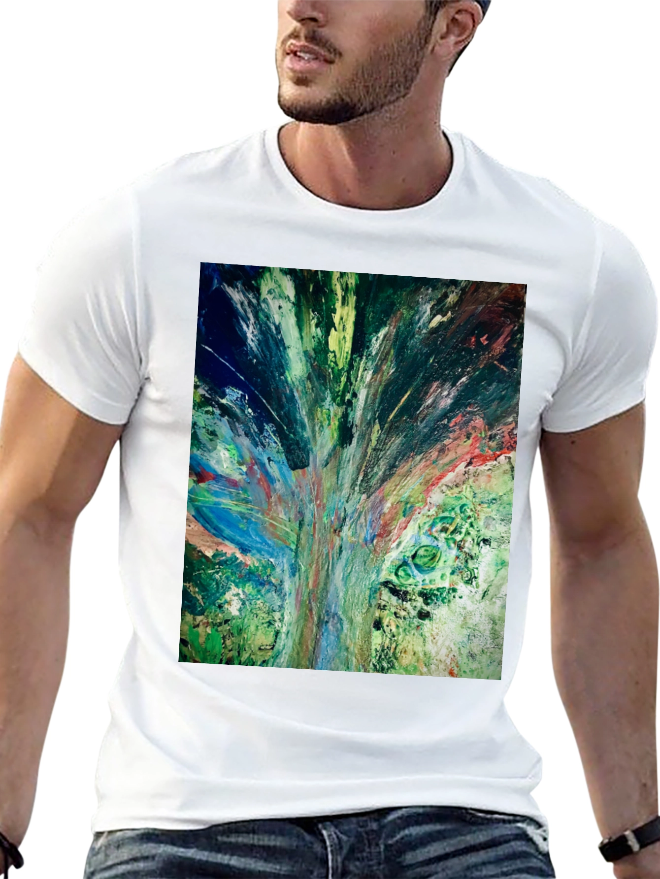 Abstract Art Graphic Tee - Modern Casual Style