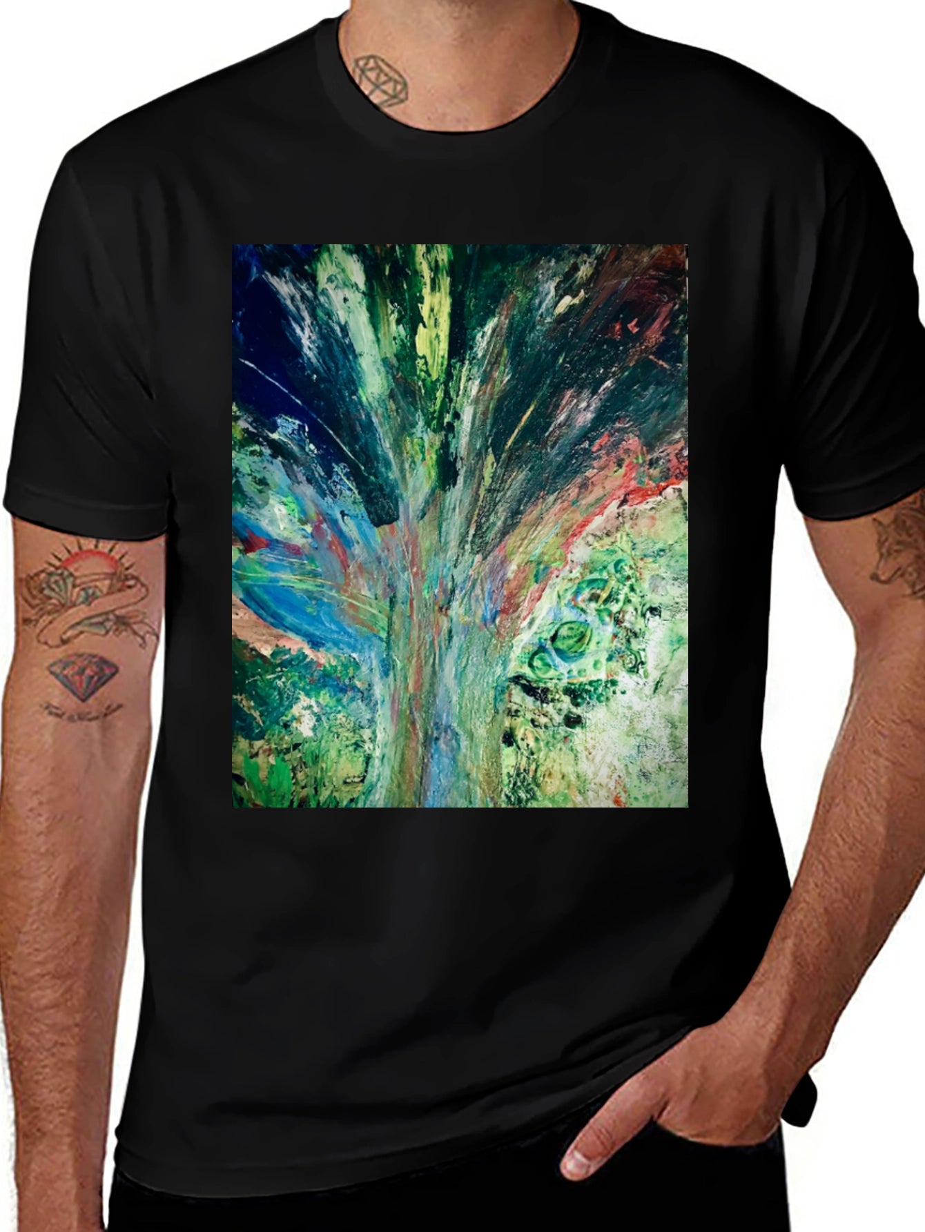 Abstract Art Graphic Tee - Modern Casual Style