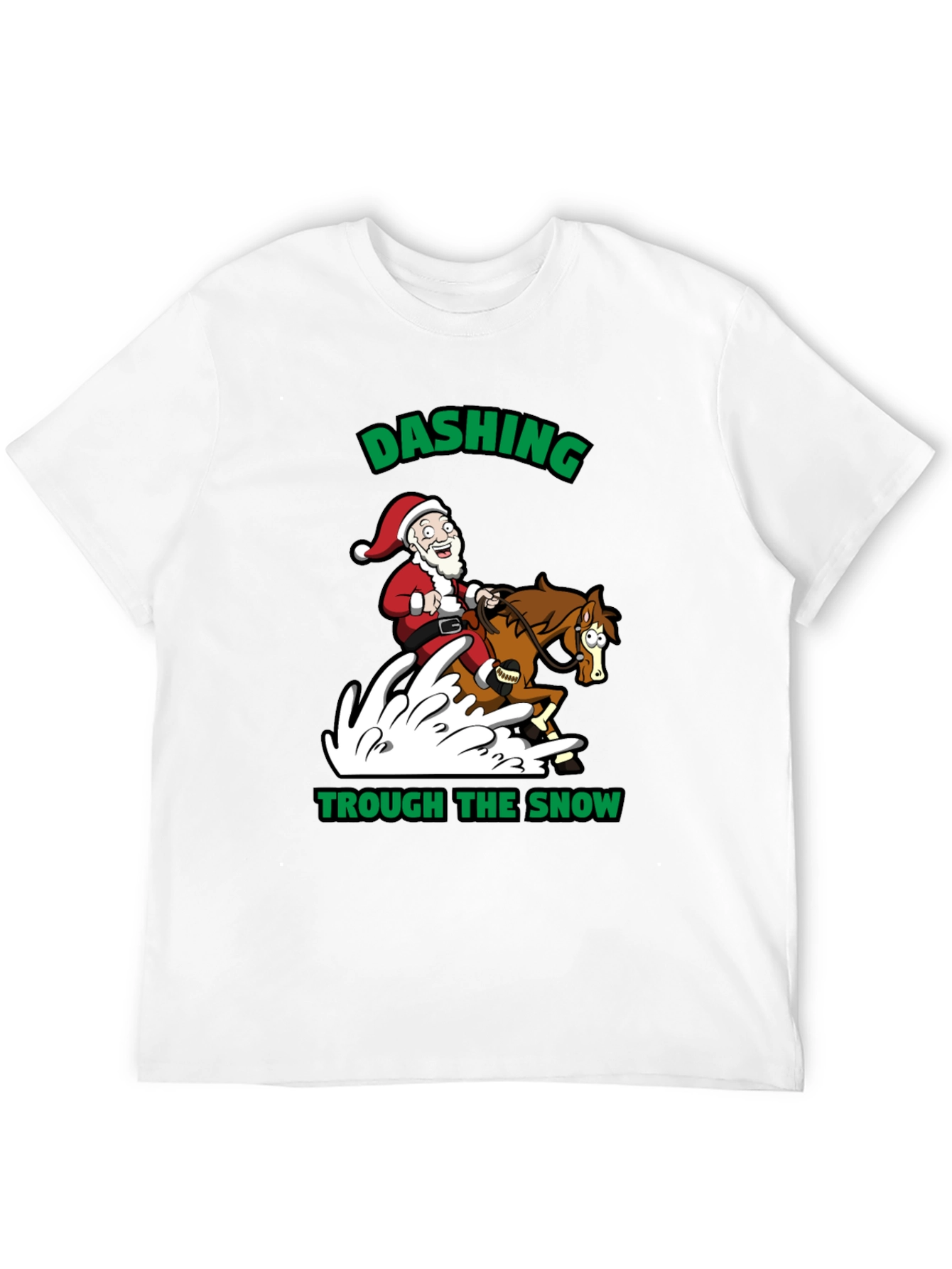 Dashing Through the Snow Santa T-Shirt