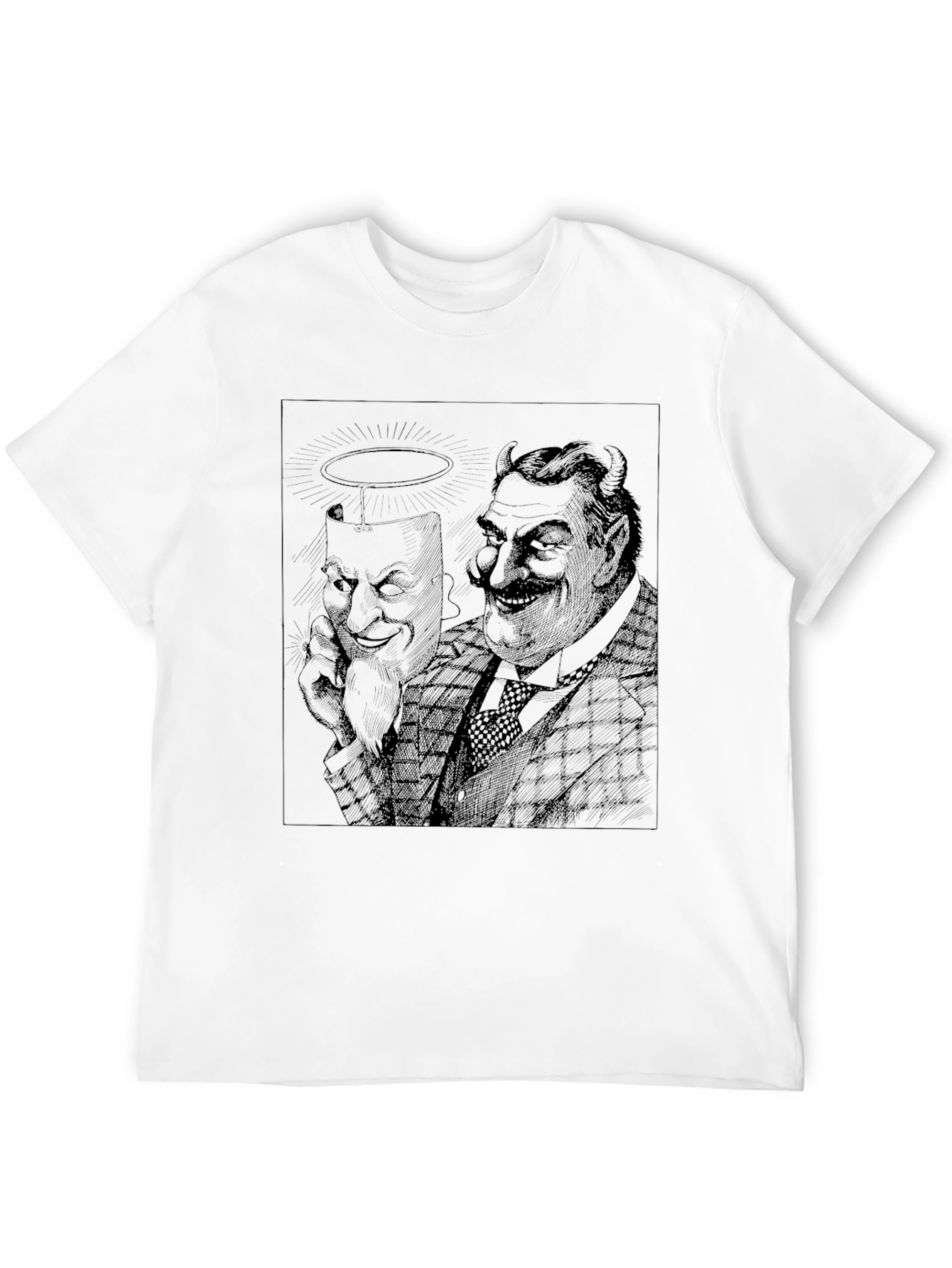 Angel & Devil Graphic Tee - Black Crewneck