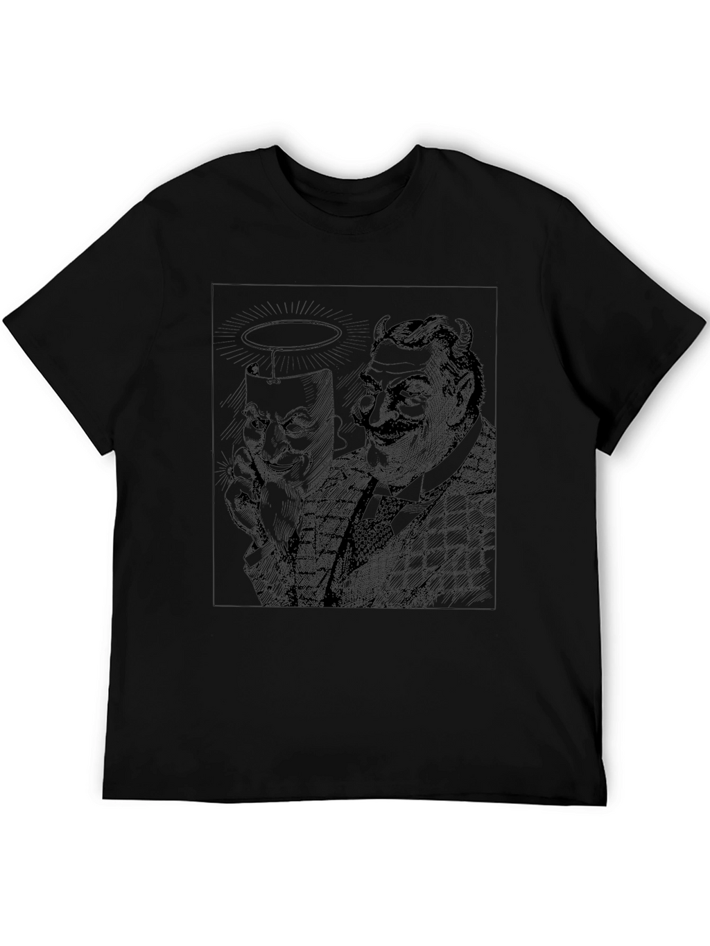 Angel & Devil Graphic Tee - Black Crewneck
