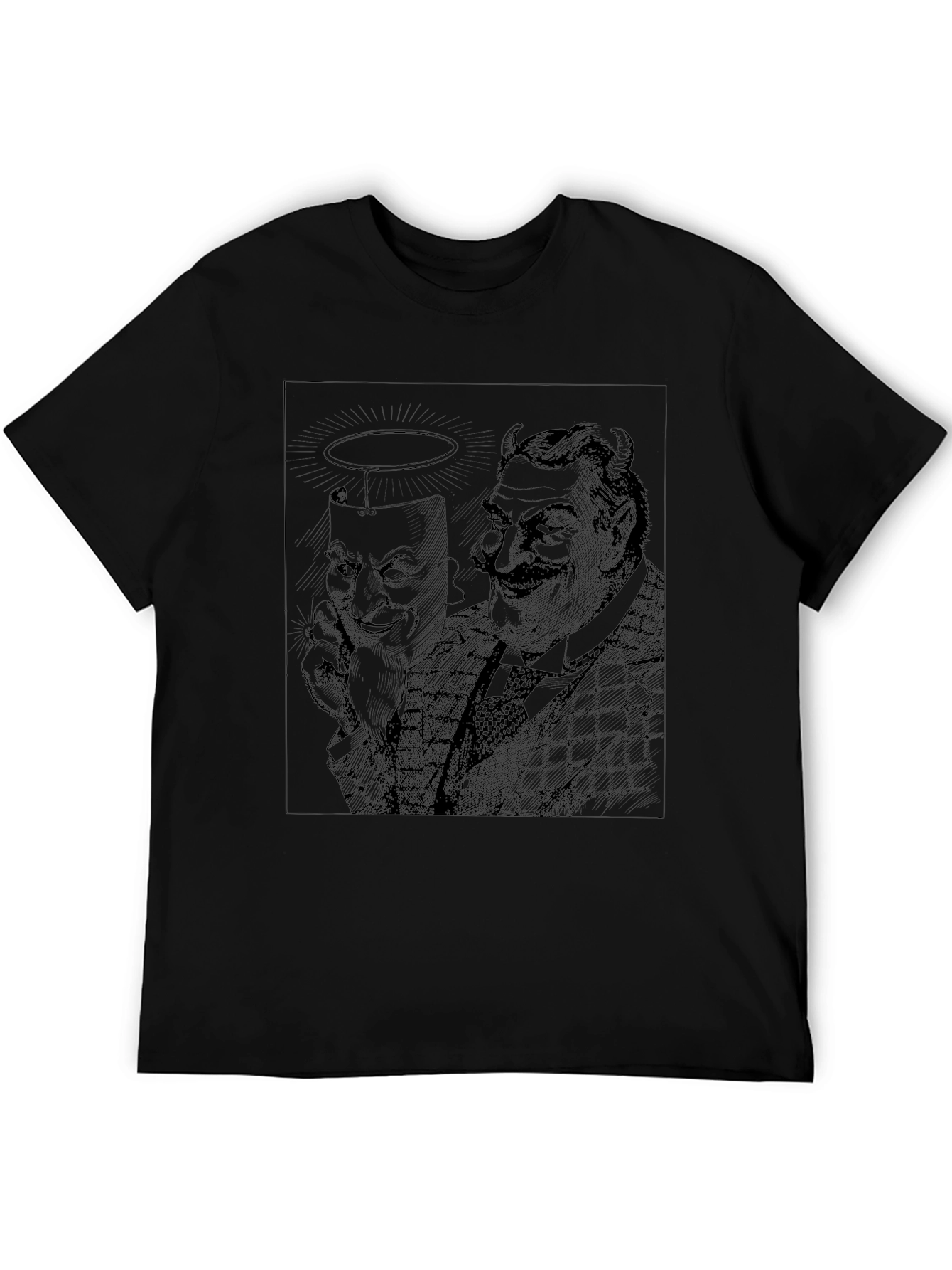 Angel & Devil Graphic Tee - Black Crewneck