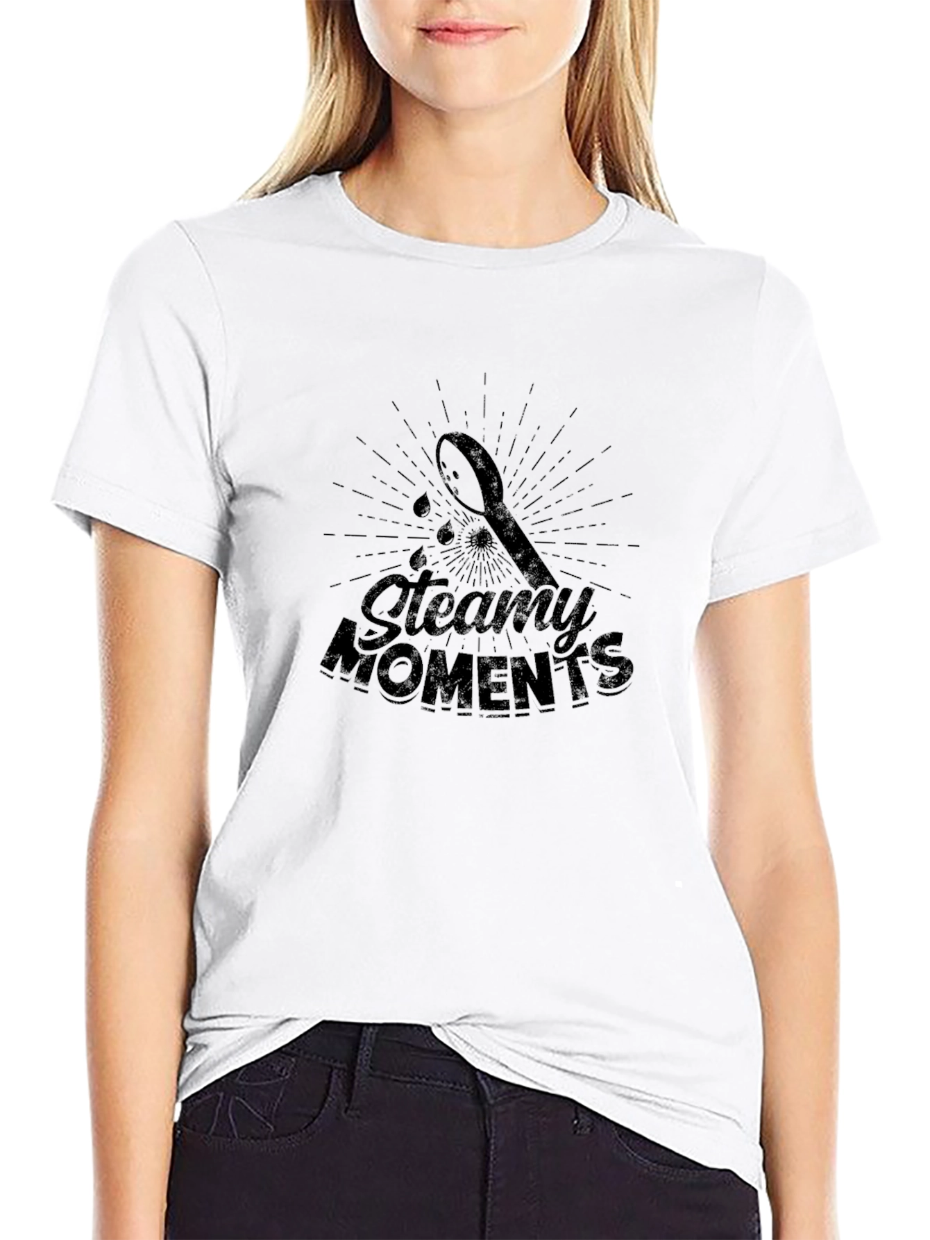 Steamy Moments Black Graphic Tee