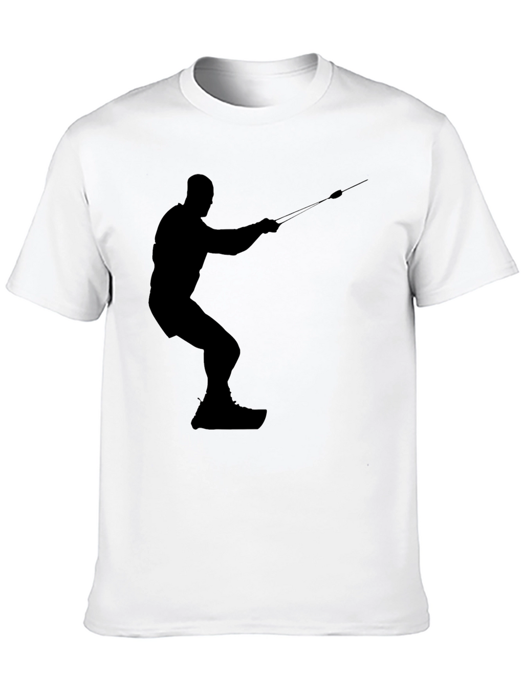 Silhouette Water Skiing Black Tee
