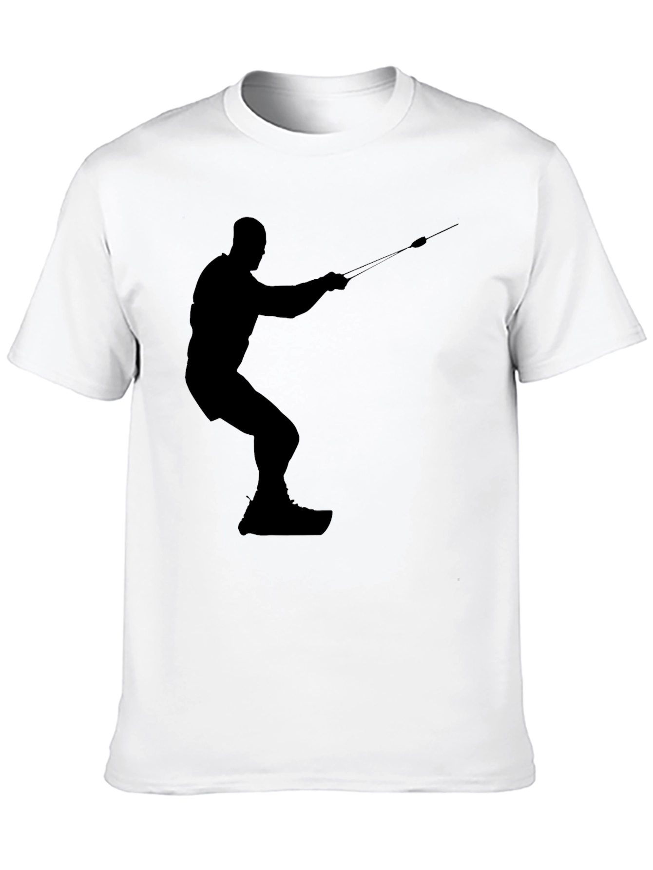 Silhouette Water Skiing Black Tee