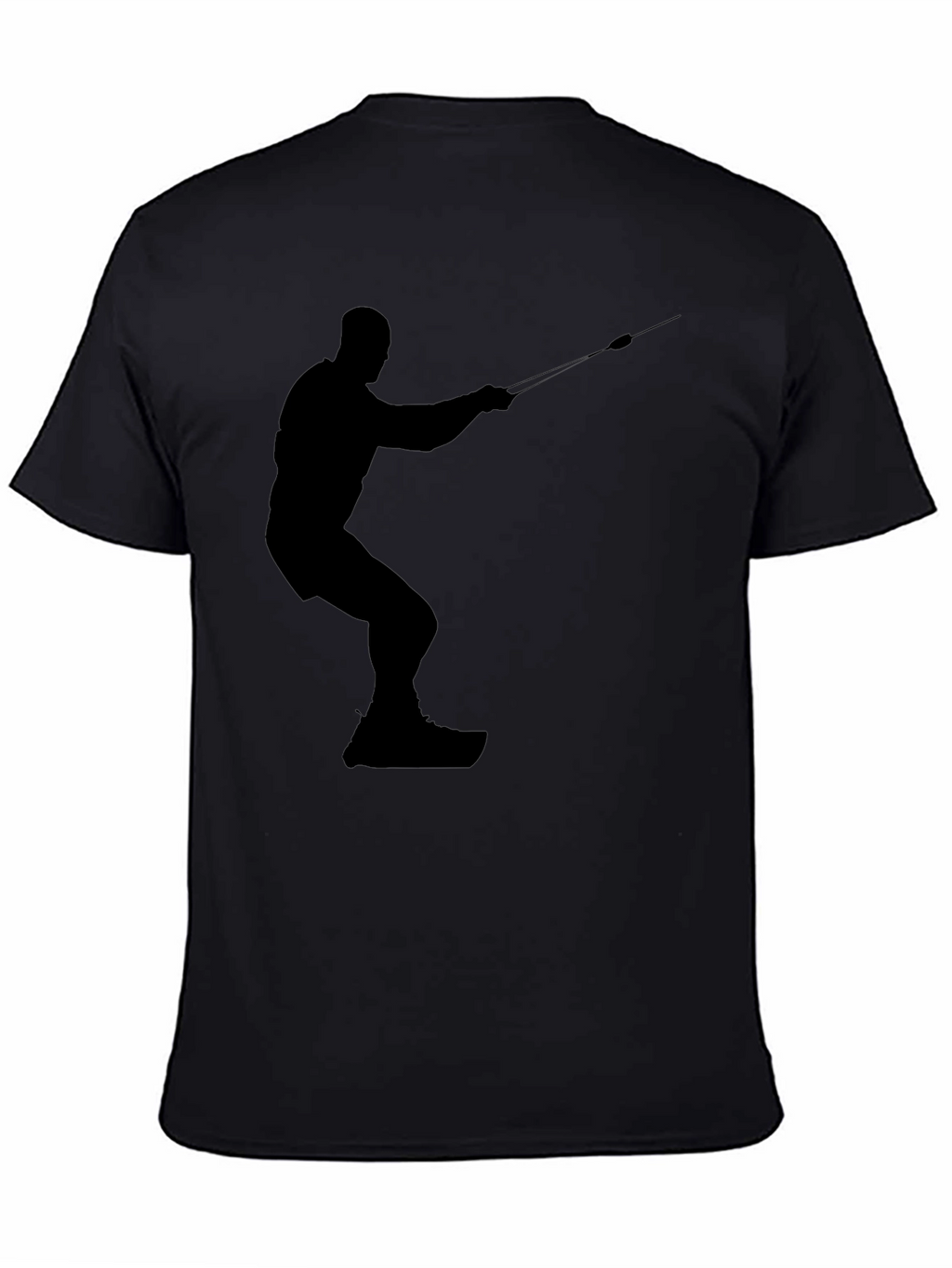 Silhouette Water Skiing Black Tee