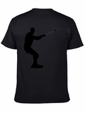 Silhouette Water Skiing Black Tee