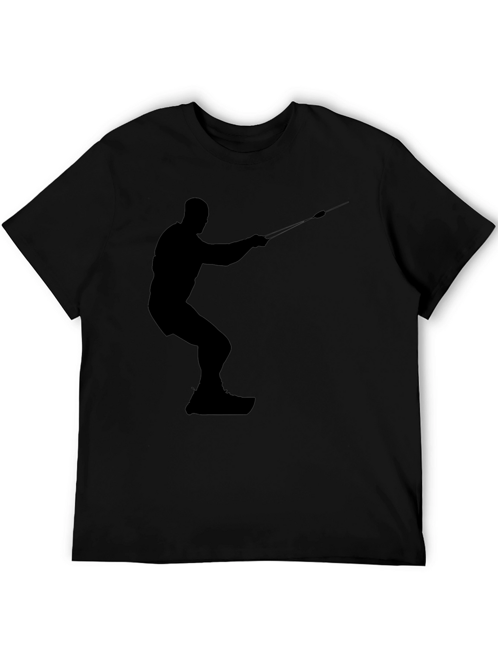 Silhouette Water Skiing Black Tee