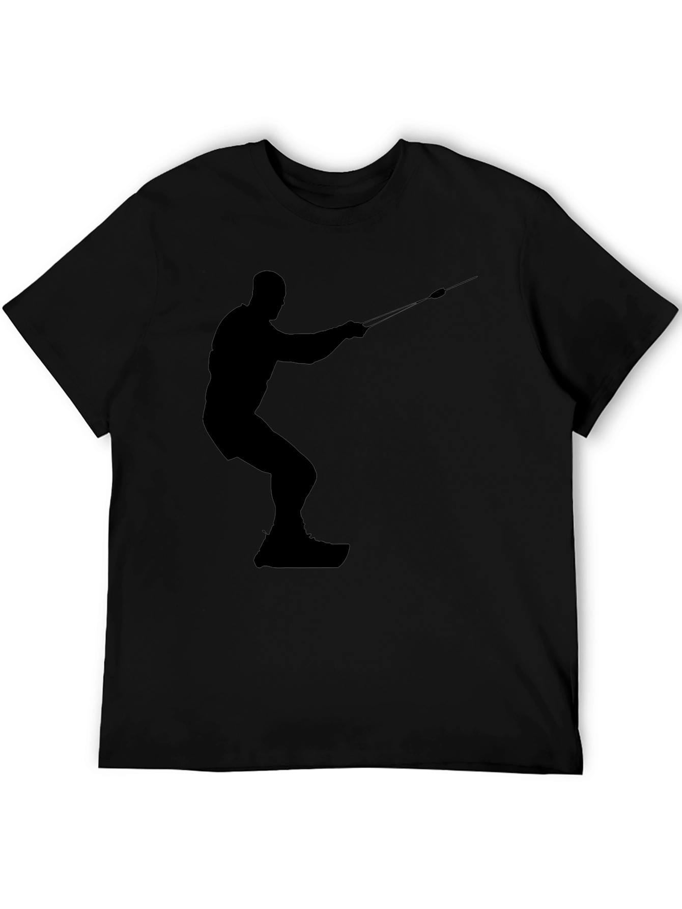 Silhouette Water Skiing Black Tee