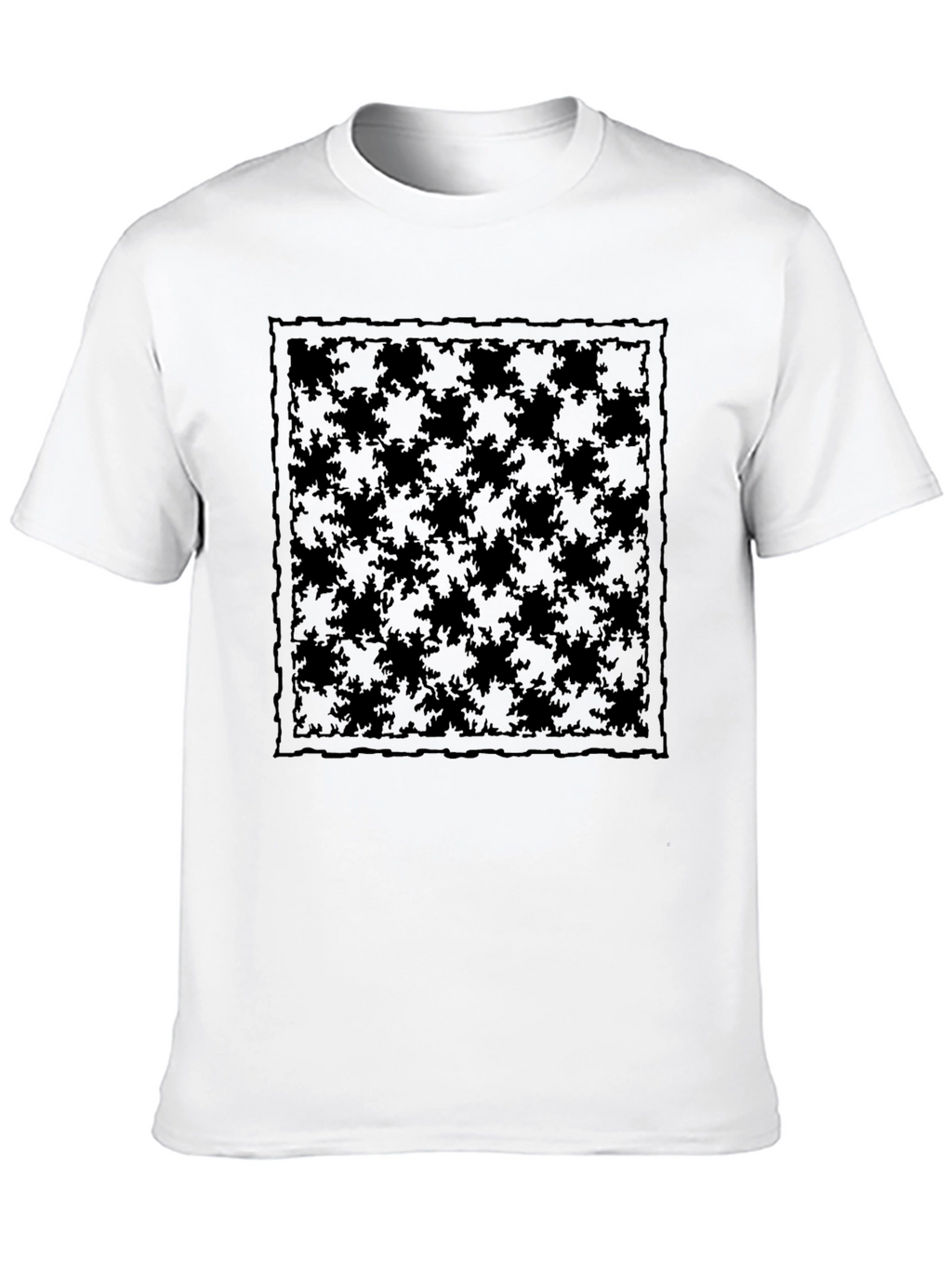 Stylish Black Tee with Abstract Square Design