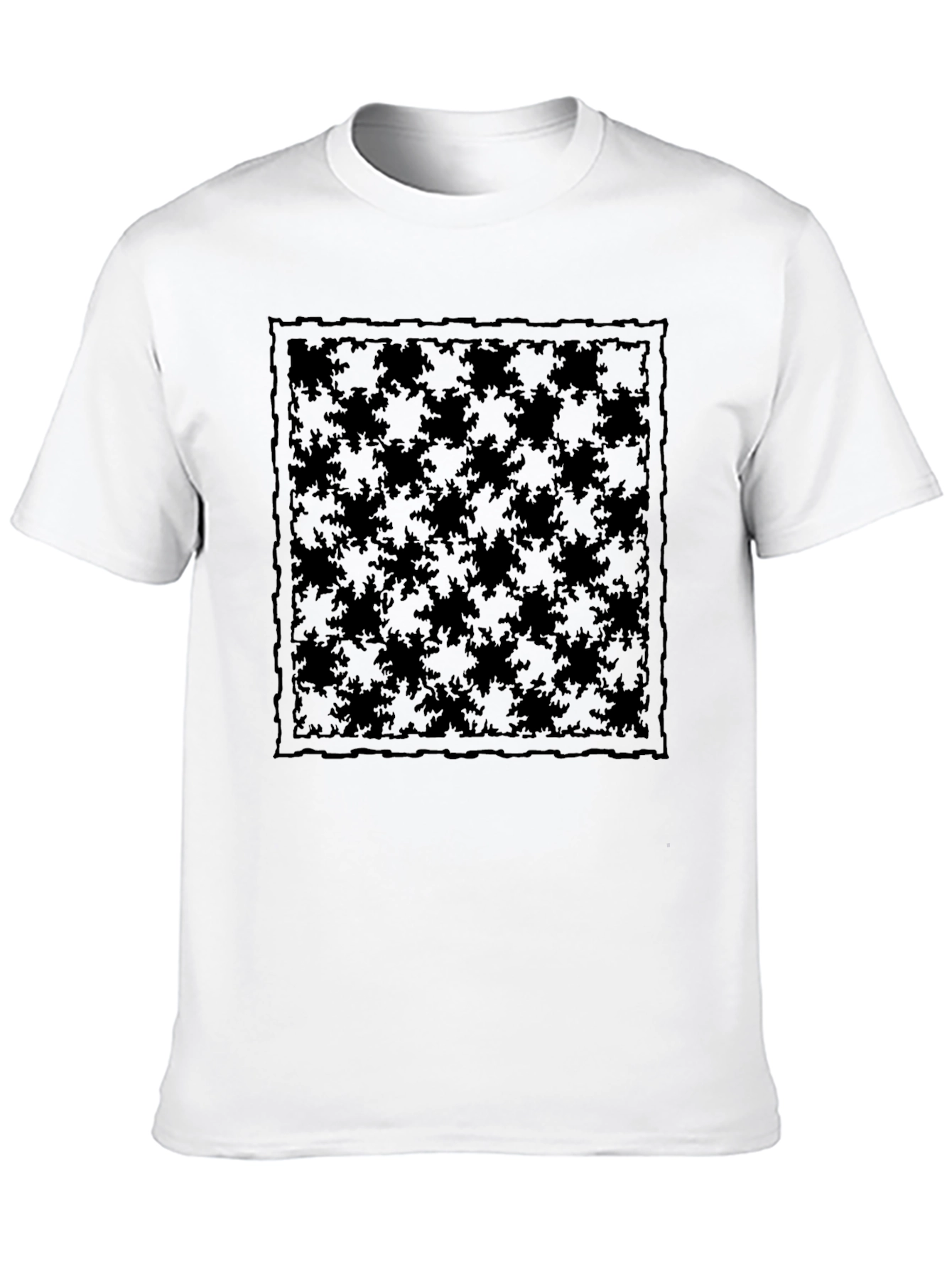 Stylish Black Tee with Abstract Square Design