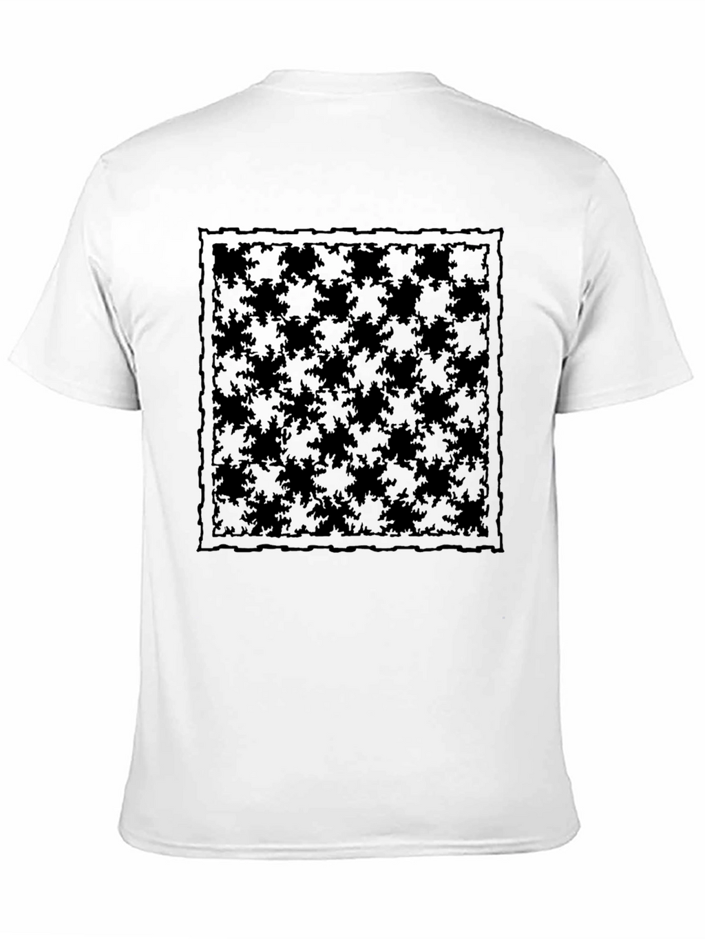 Stylish Black Tee with Abstract Square Design