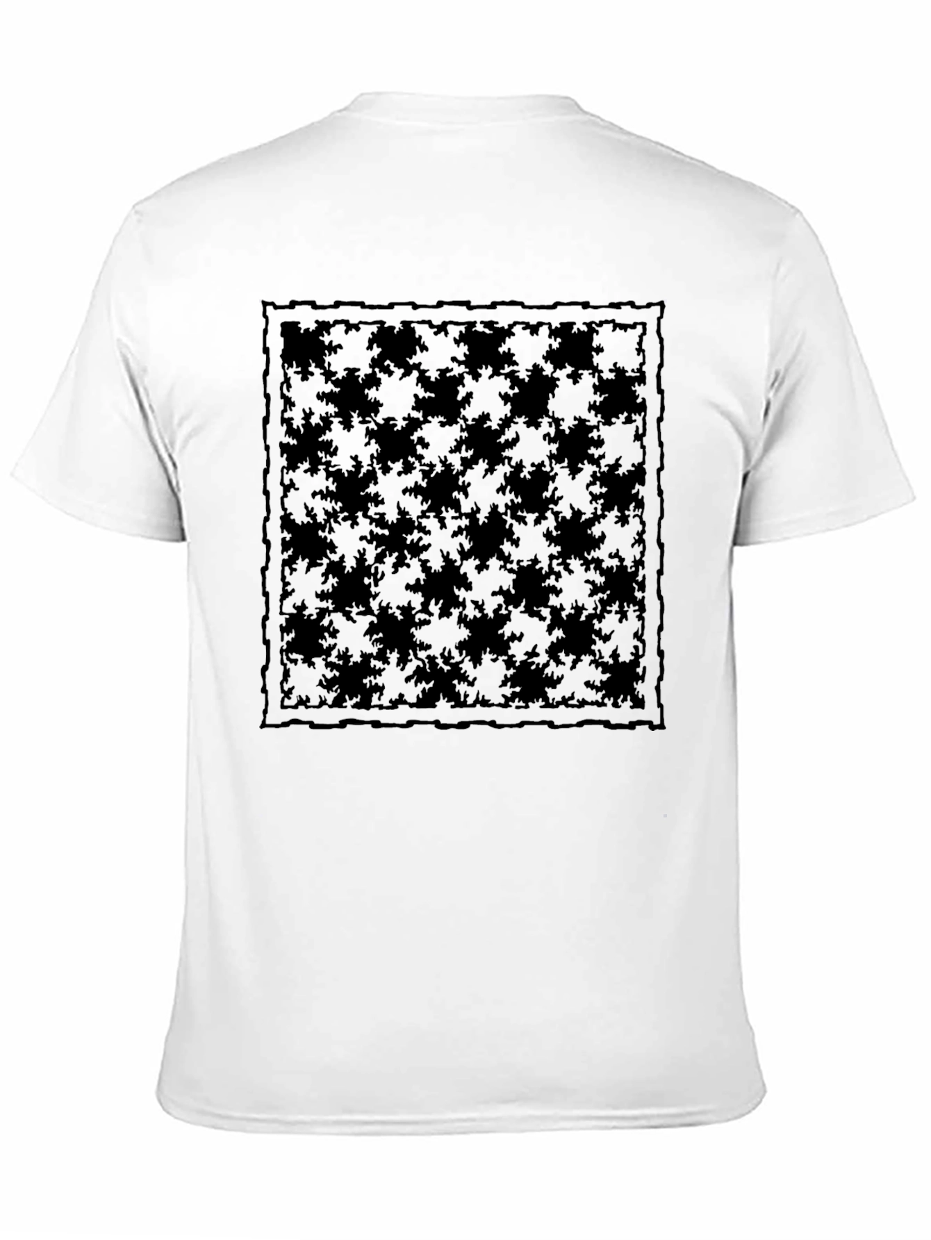 Stylish Black Tee with Abstract Square Design