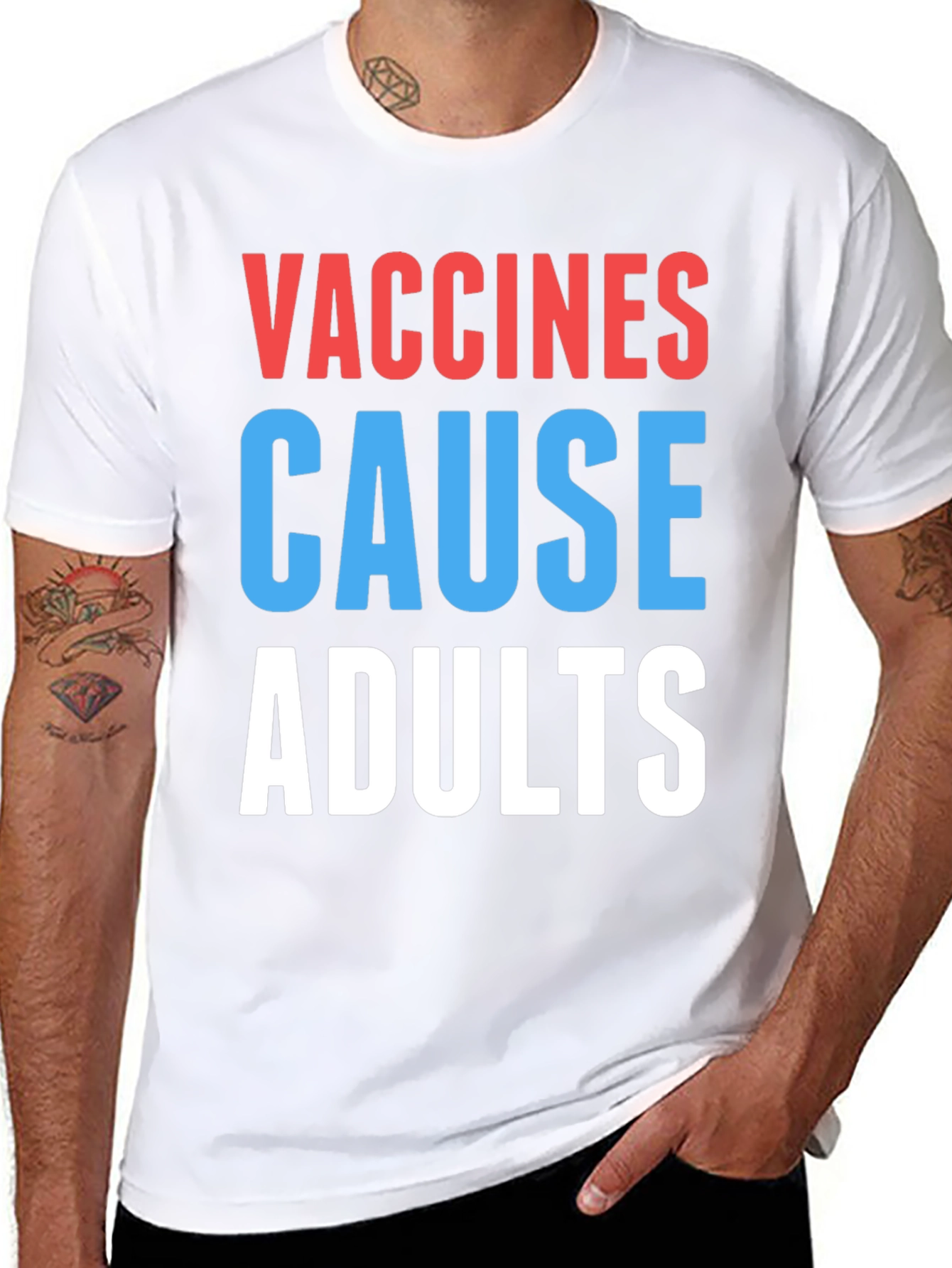 Vaccines Cause Adults Graphic Tee - Humorous Slogan