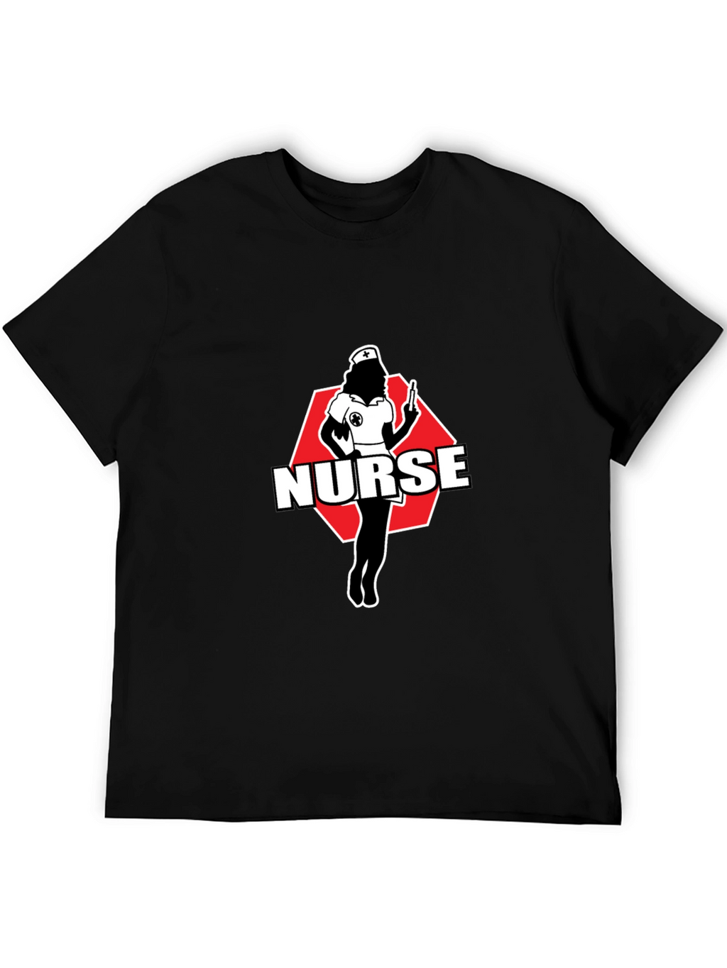Nurse Graphic Tee - Black Cotton T-Shirt