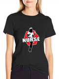 Nurse Graphic Tee - Black Cotton T-Shirt