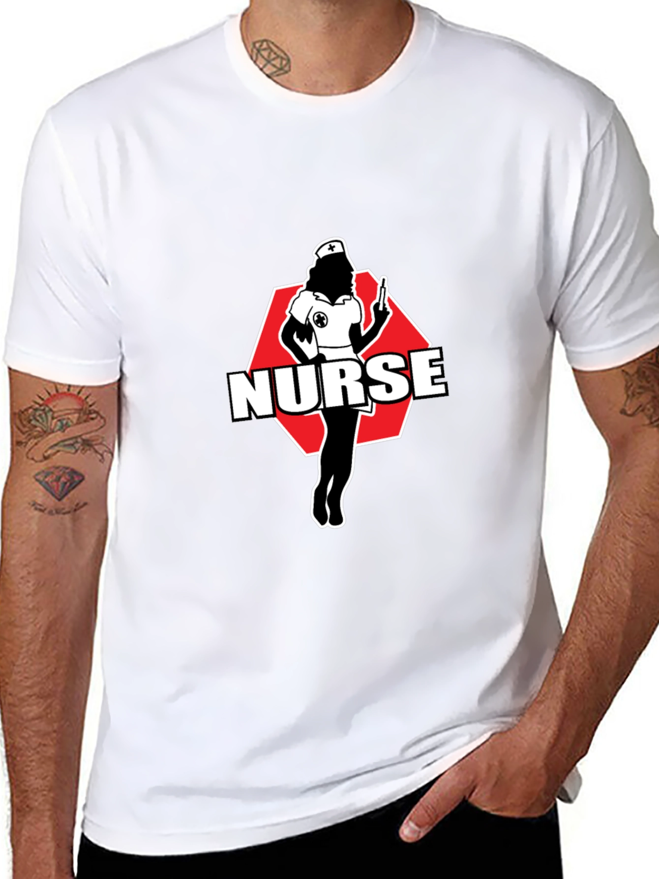 Nurse Graphic Tee - Black Cotton T-Shirt