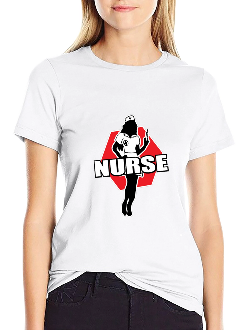 Nurse Graphic Tee - Black Cotton T-Shirt