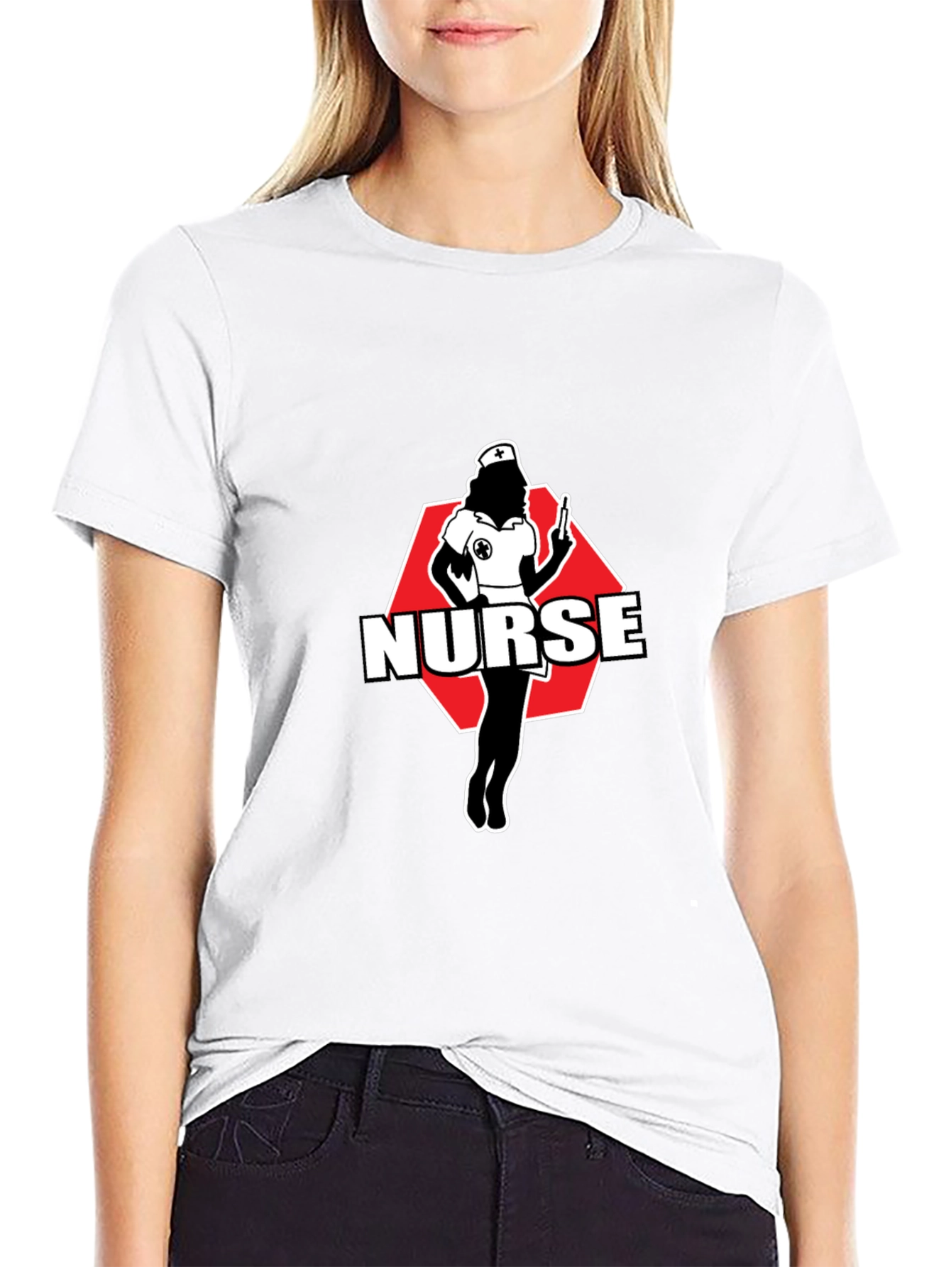 Nurse Graphic Tee - Black Cotton T-Shirt
