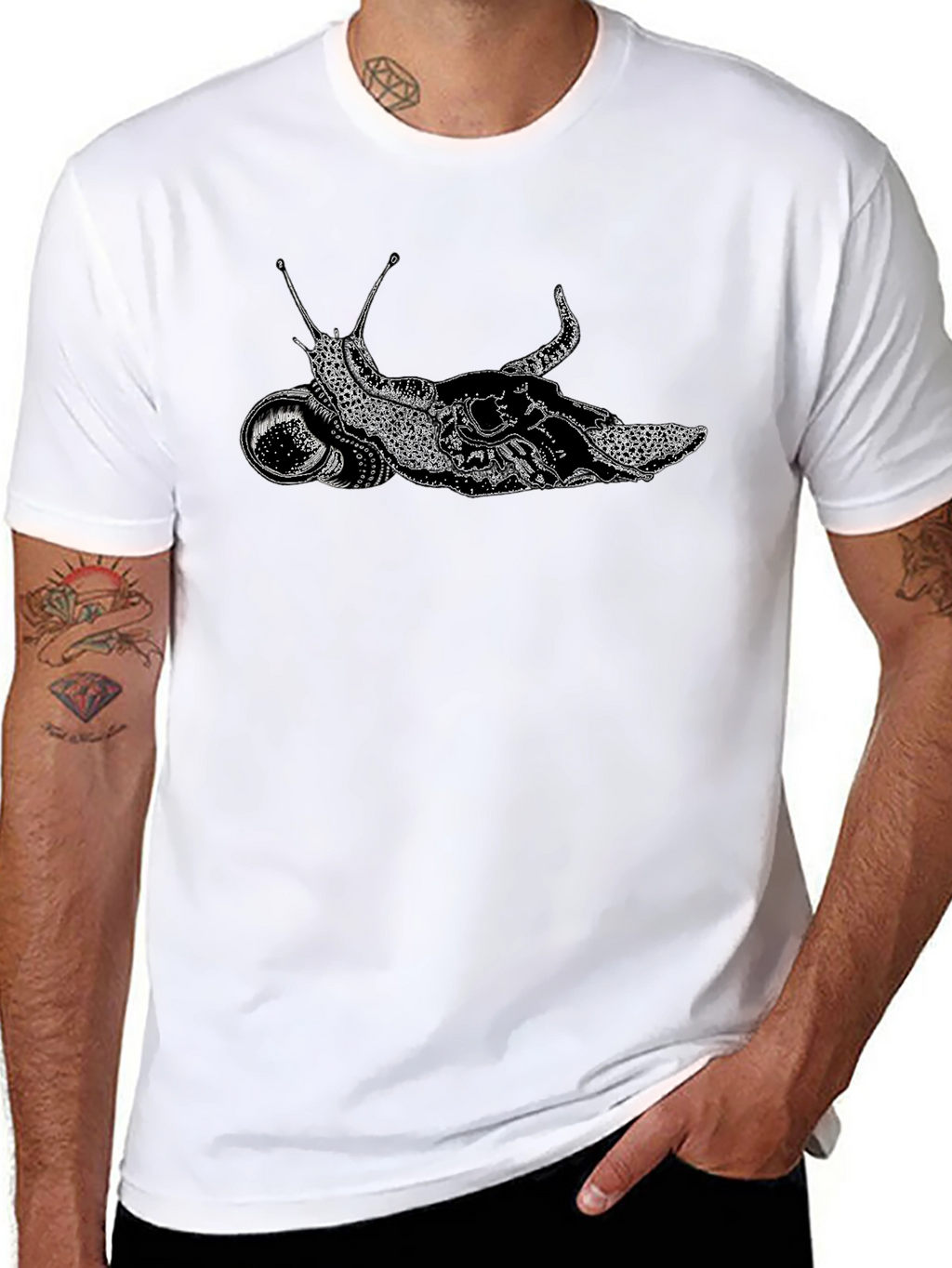 Snail Astronaut Black T-Shirt Unique Graphic Tee