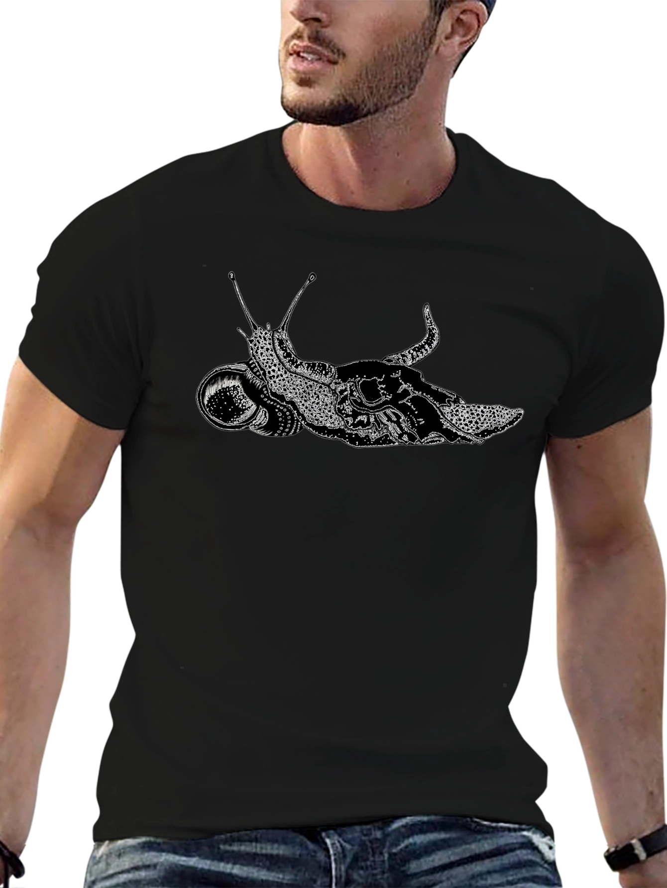 Snail Astronaut Black T-Shirt Unique Graphic Tee
