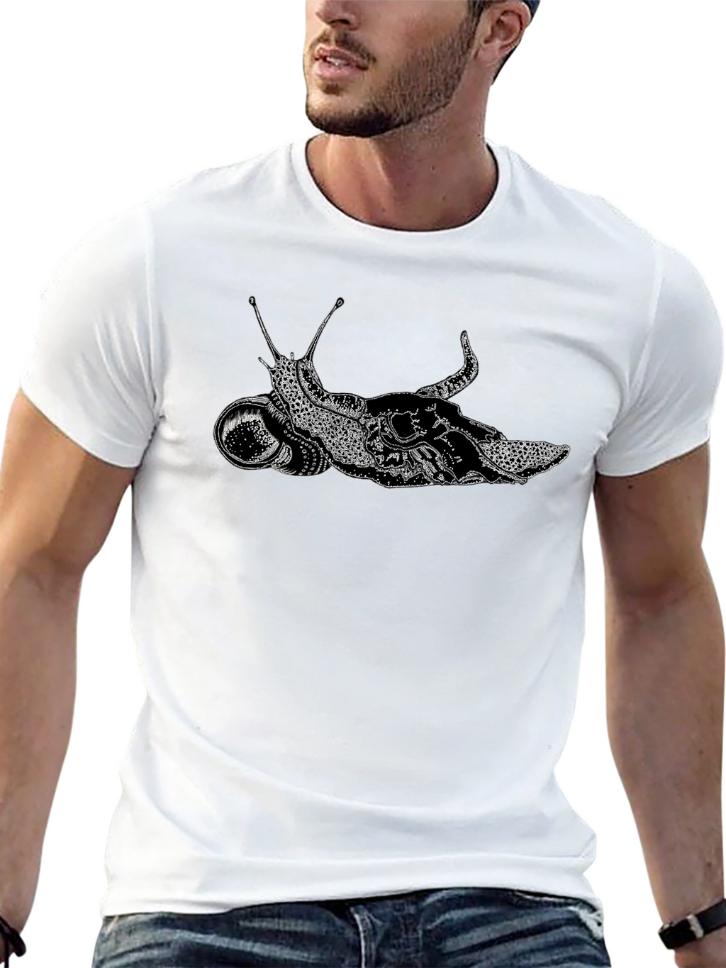 Snail Astronaut Black T-Shirt Unique Graphic Tee
