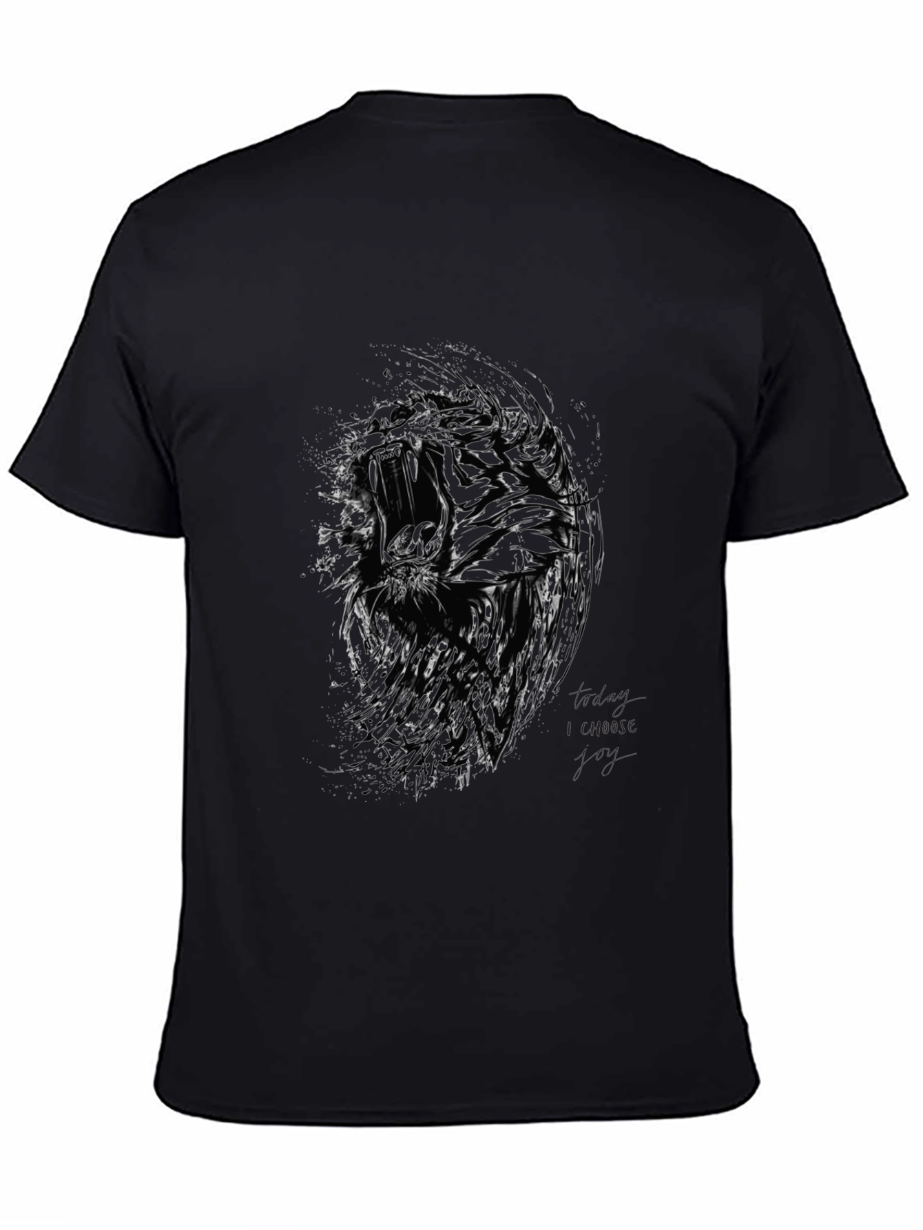 Abstract Graphic Tee - Today I Choose Joy Black Cotton